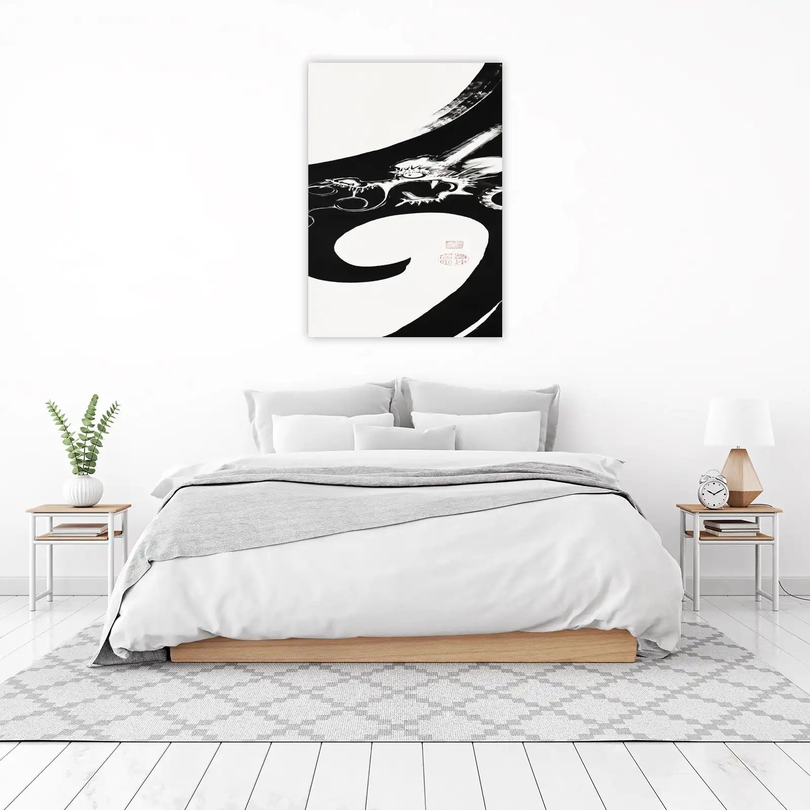 Bold Dragon Ink Painting Wall Art