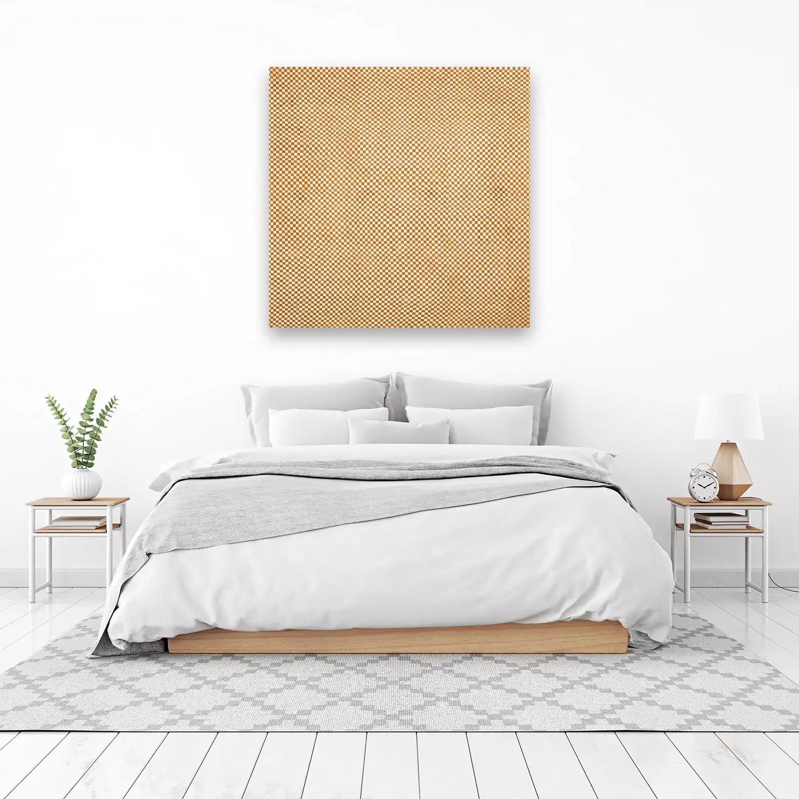 Woven Checkered Warm Amber Wall Art