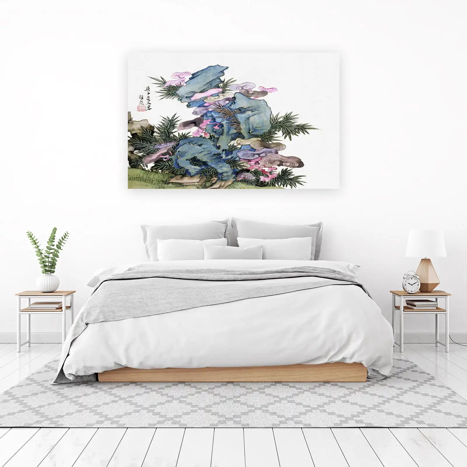 Serene Mountain Flora Wall Art