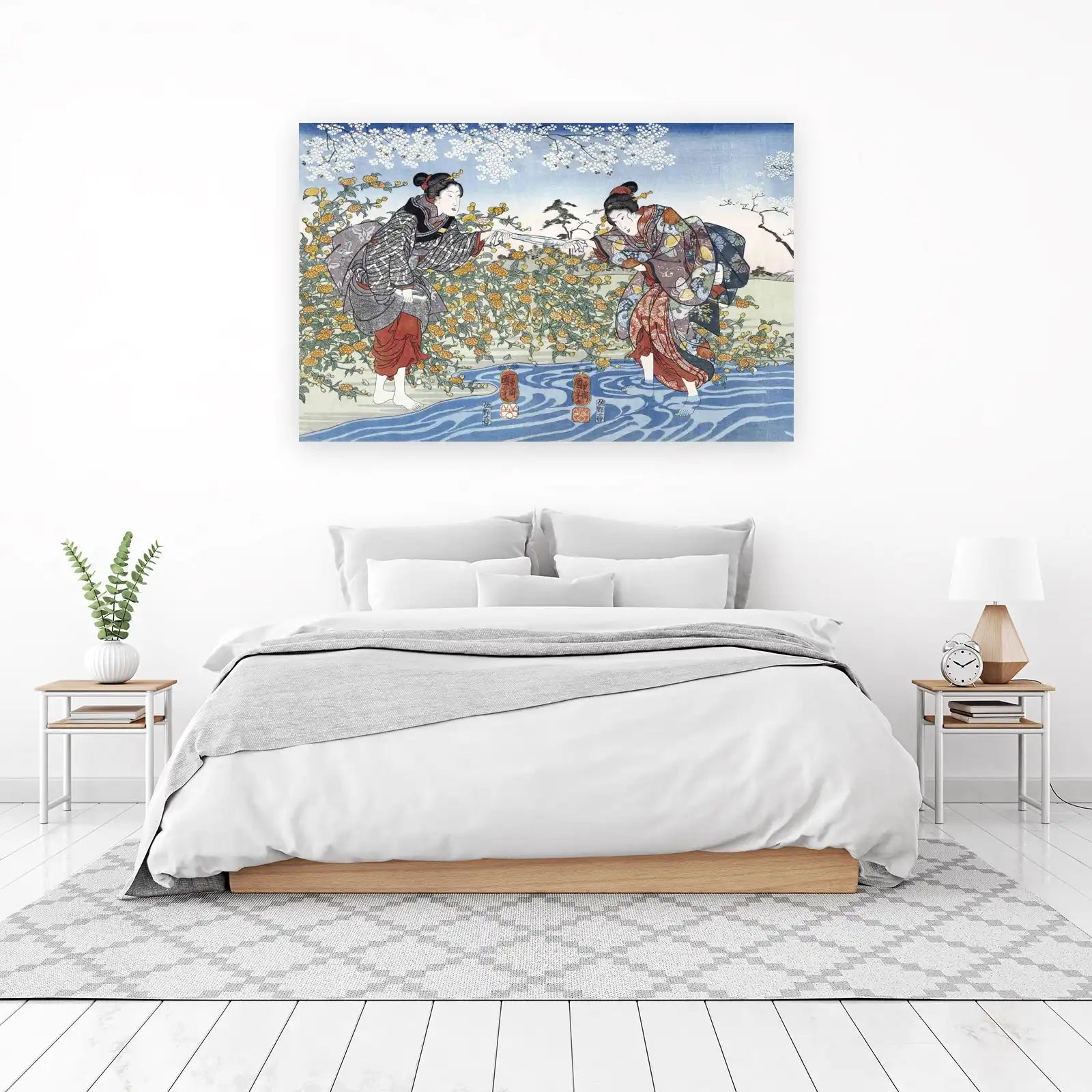 Japanese Courtesans Cherry Blossoms Wall Art