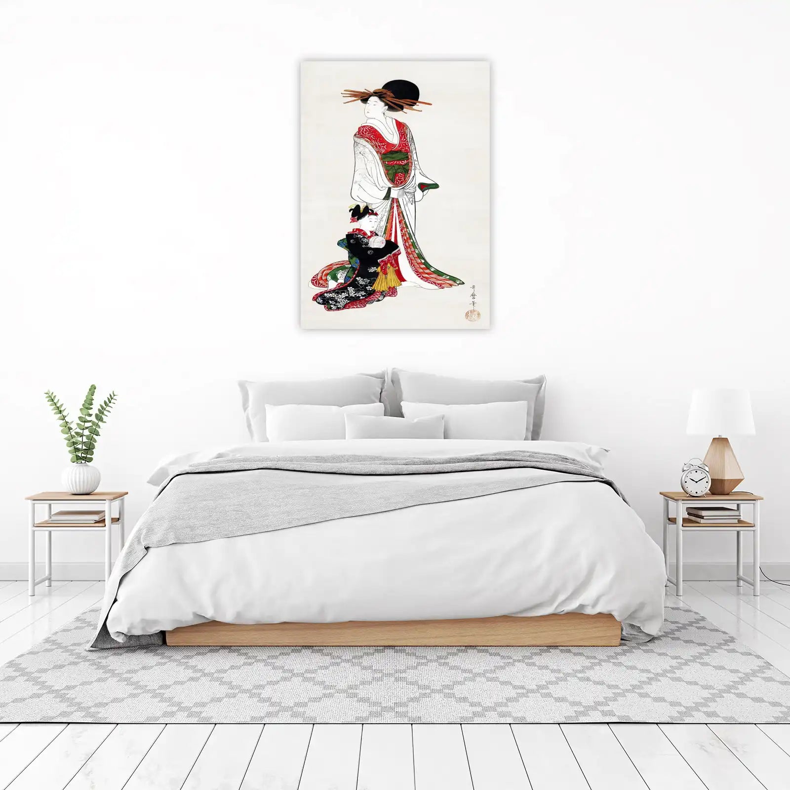 Ukiyo-e Beauty with Child Wall Art