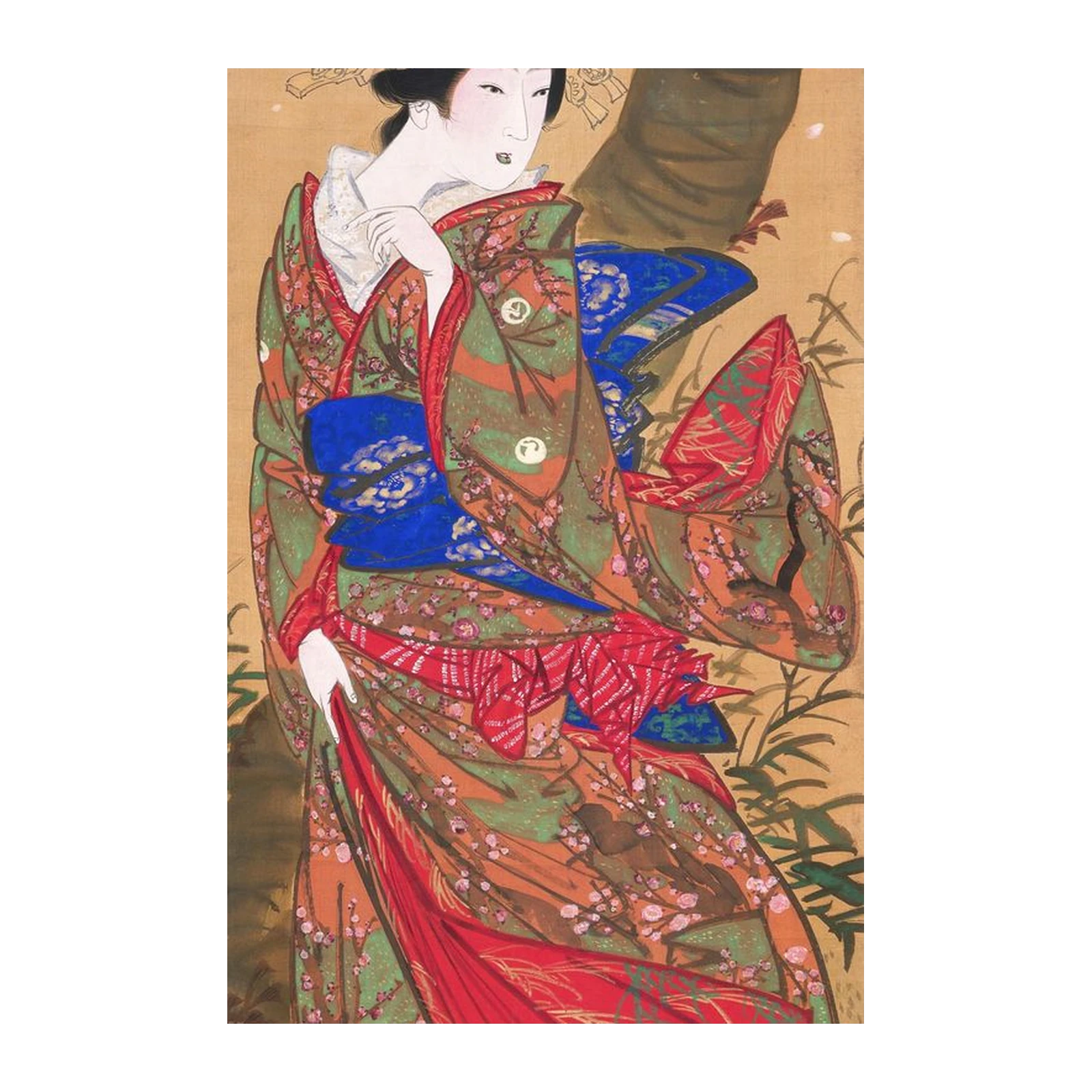 Elegant Geisha Blossom Japanese Art Wall Art
