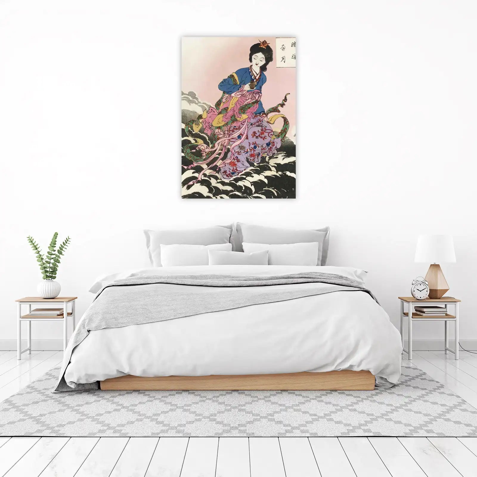 Elegant Japanese Woman Floating Wall Art