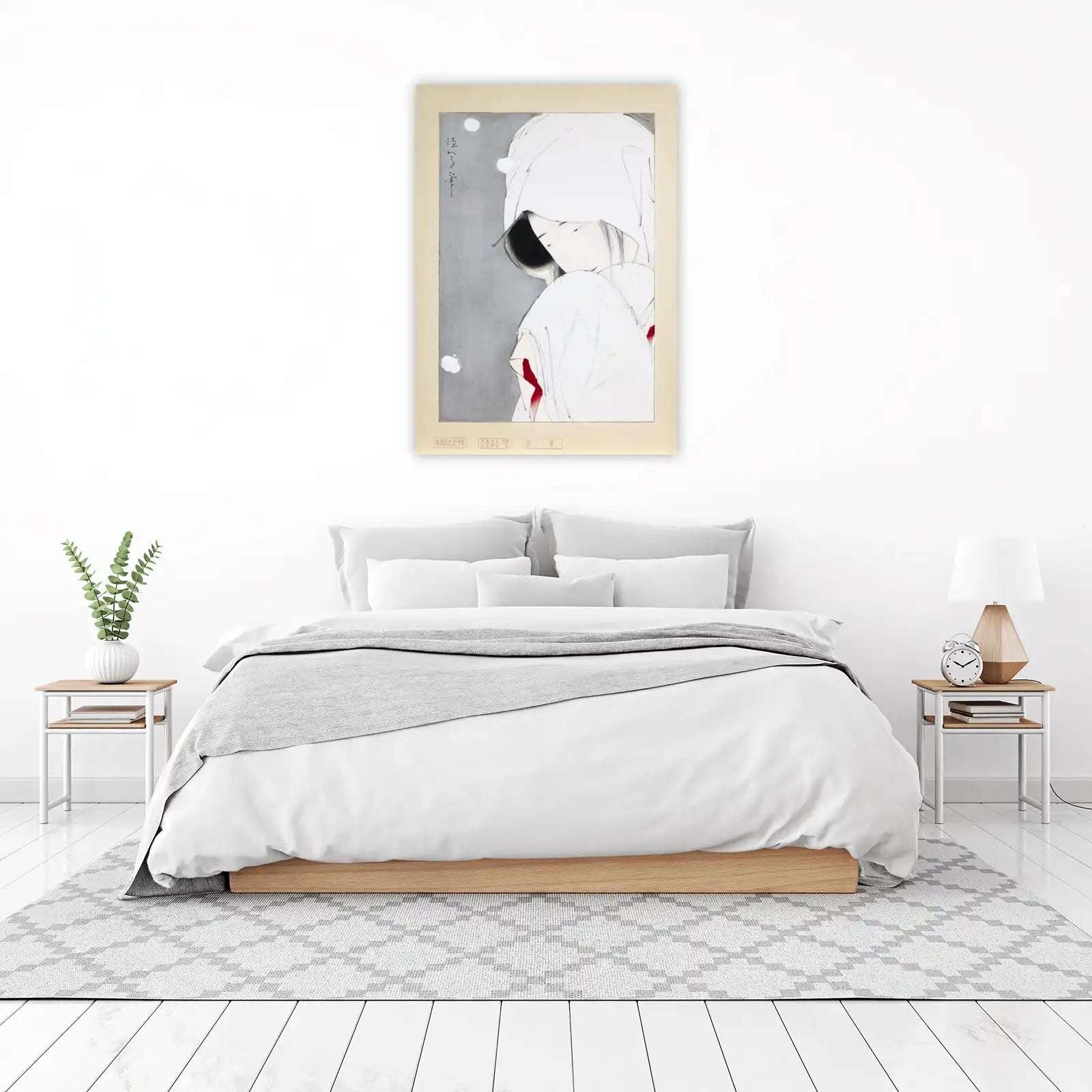 Serene Woman in Snow Japanese Art Wall Art