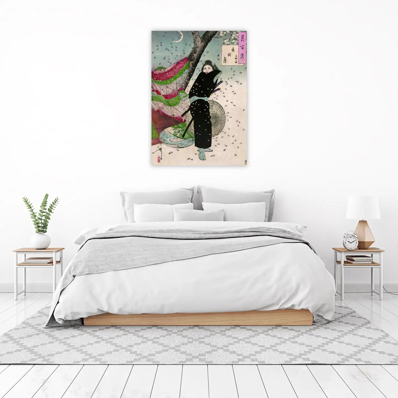 Samurai Warrior Cherry Blossom Wall Art