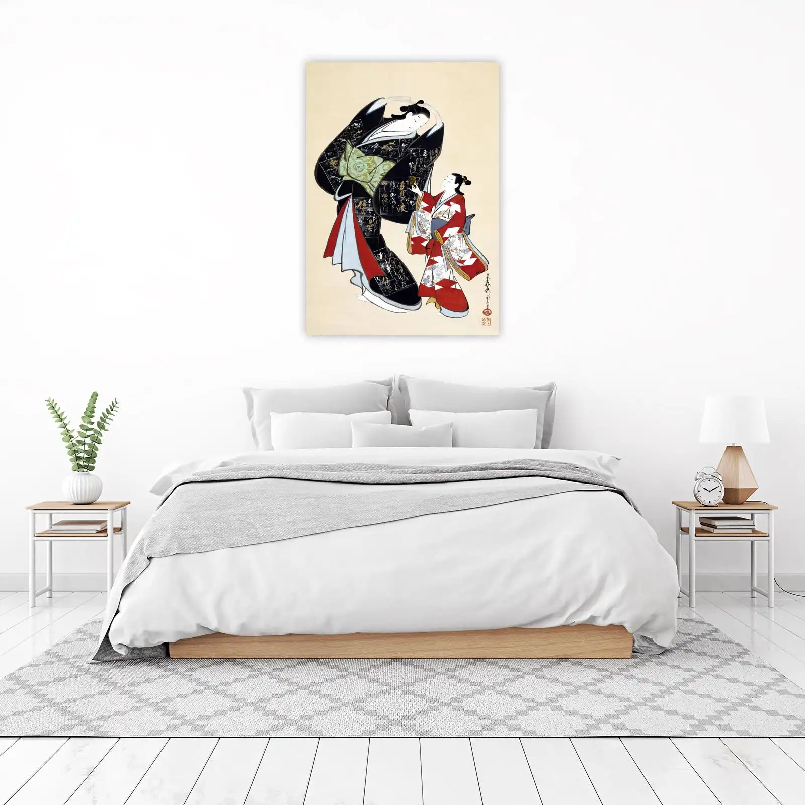 Elegant Geisha Couple Japanese Art Wall Art