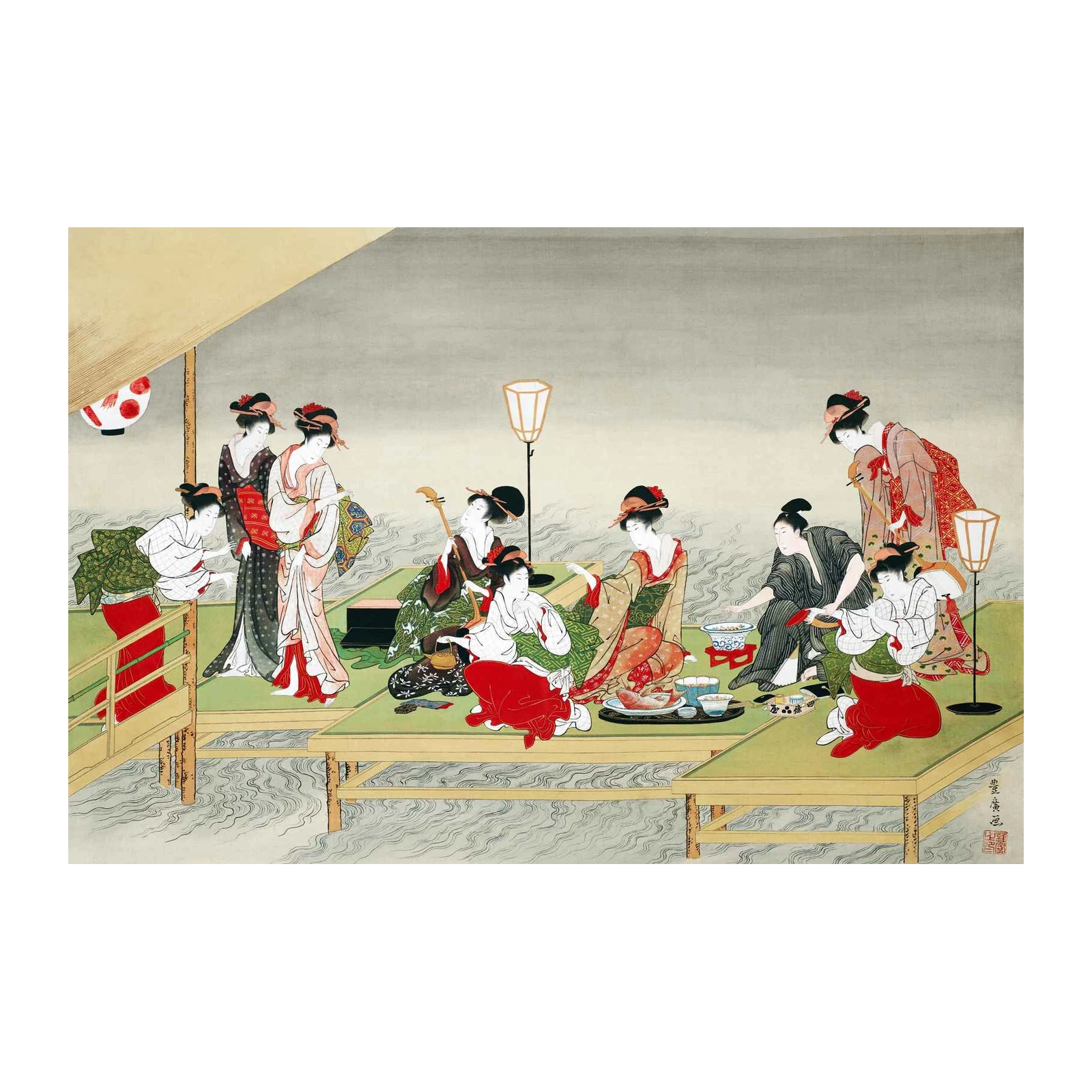 Ukiyo-e Geishas & Music Wall Art