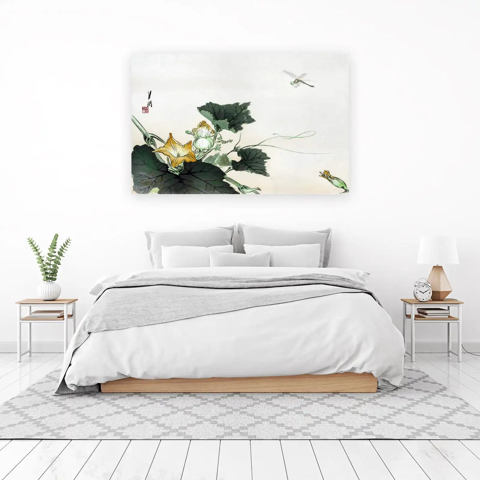 Oriental Dragonfly & Squash Blossom Wall Art