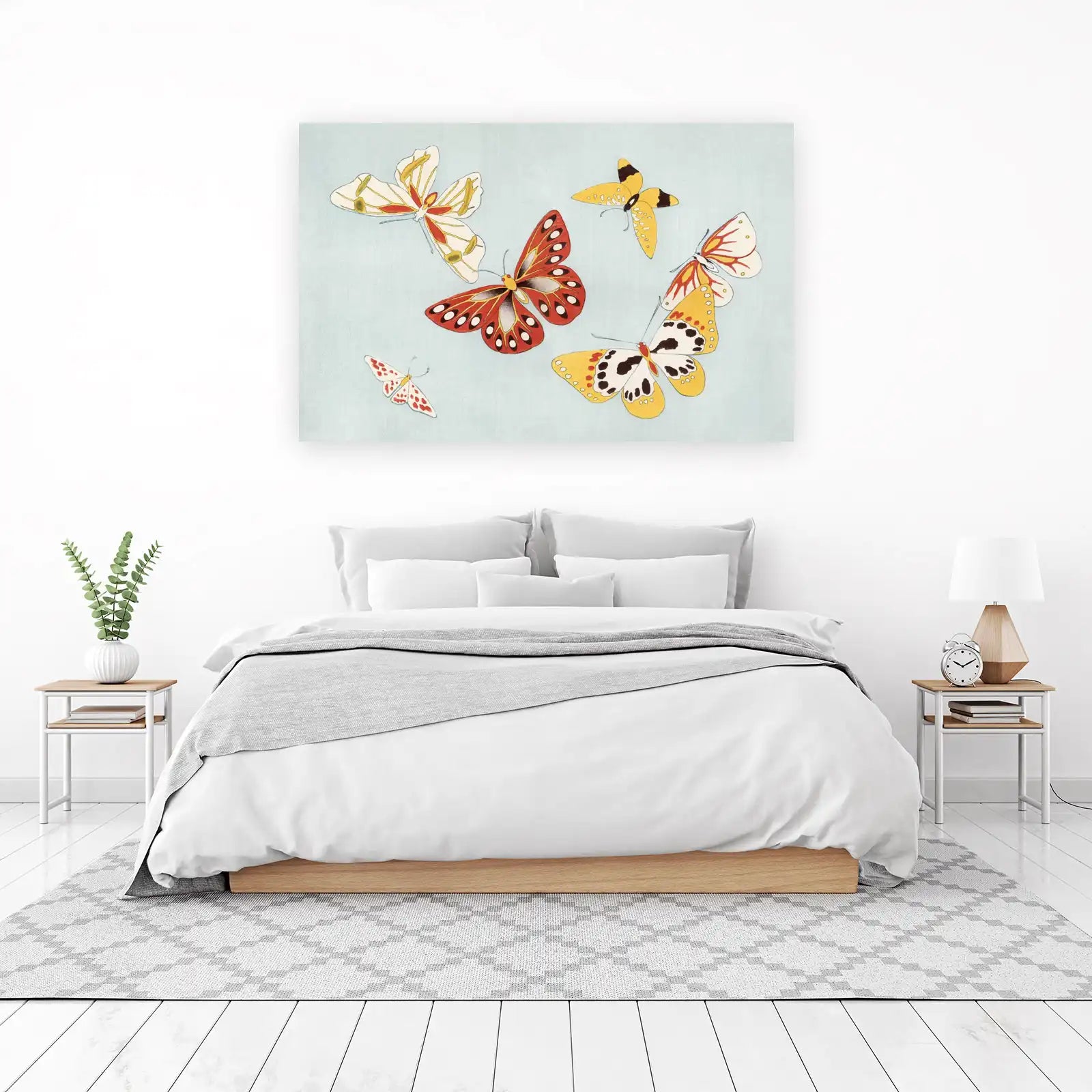 Vintage Butterfly Flock Wall Art