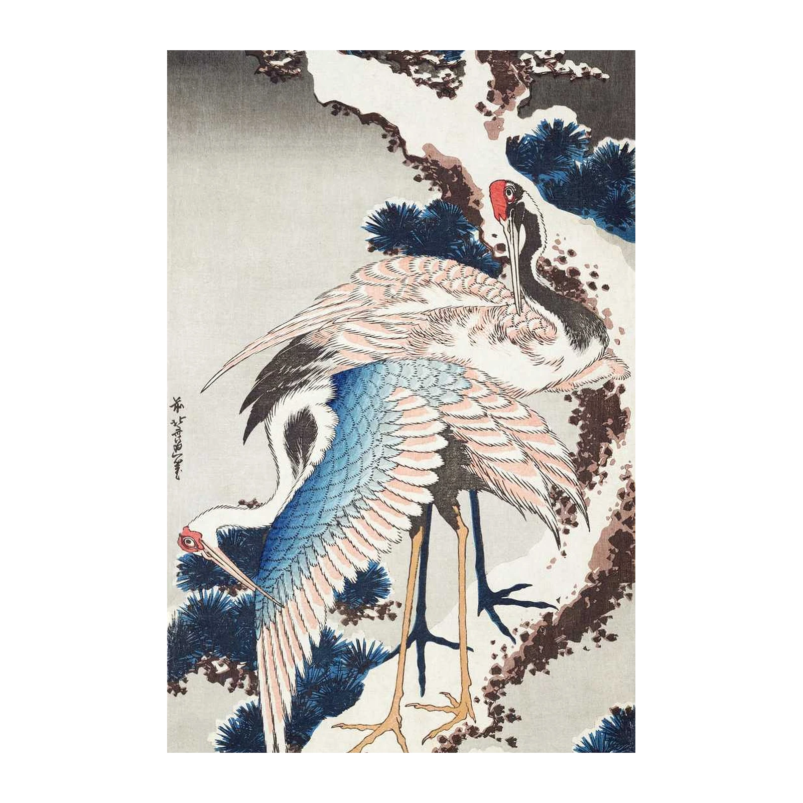 Japanese Cranes Winter Serenity Wall Art