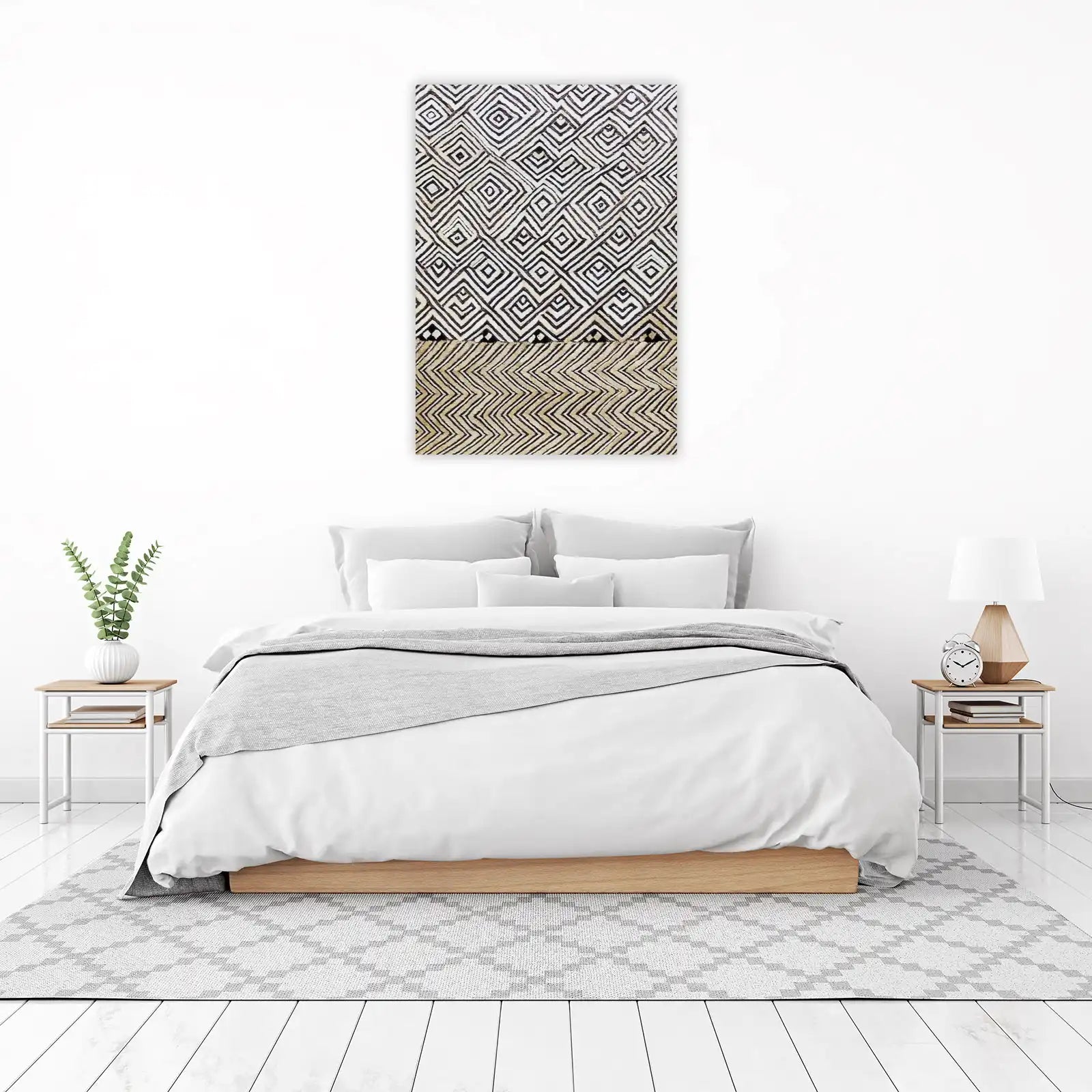 Geometric Diamond Tribal Pattern Wall Art