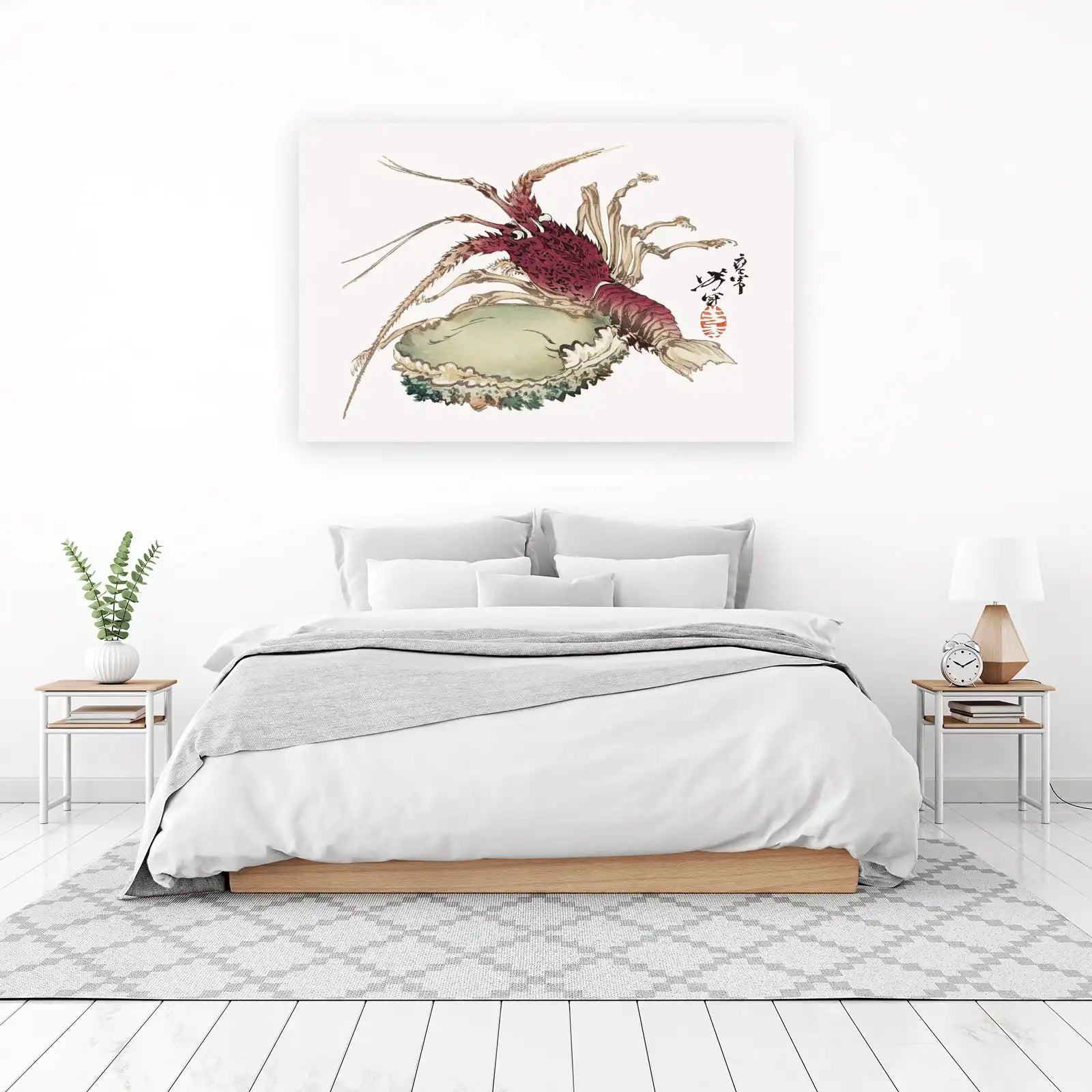 Red Lobster & Abalone Japanese Art Wall Art