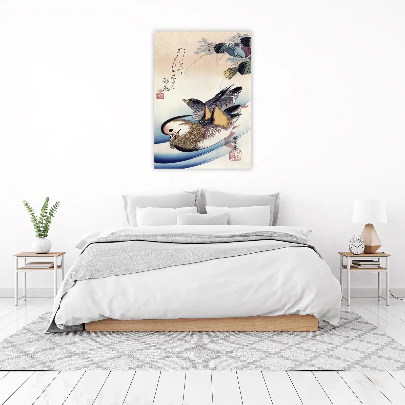 Mandarin Ducks Serene Pond Wall Art