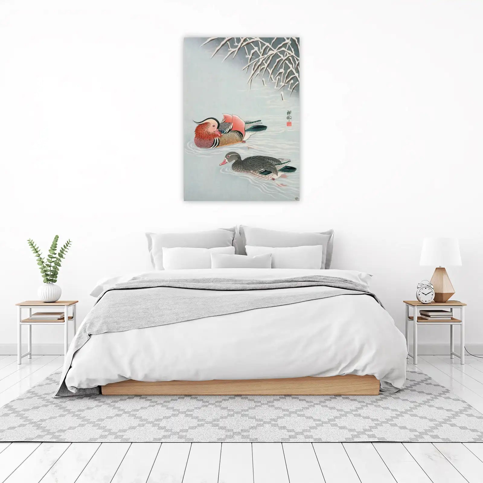 Mandarin Ducks Winter Serenity Wall Art