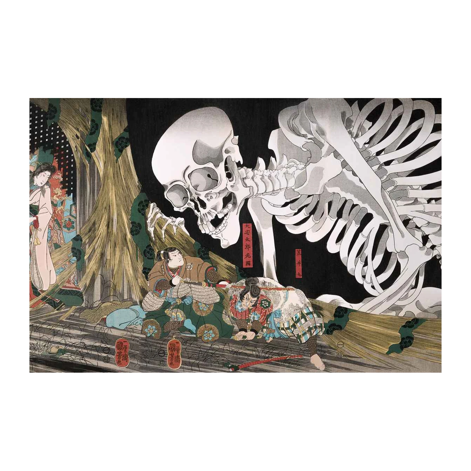 Japanese Skeleton Ukiyo-e Wall Art