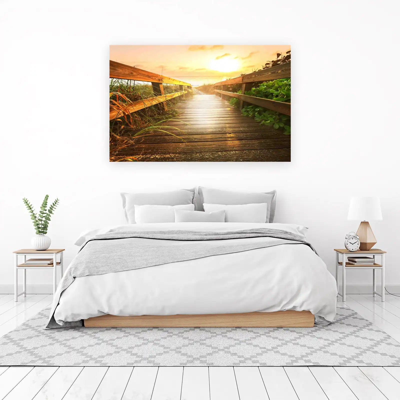 Golden Hour Beach Boardwalk Wall Art