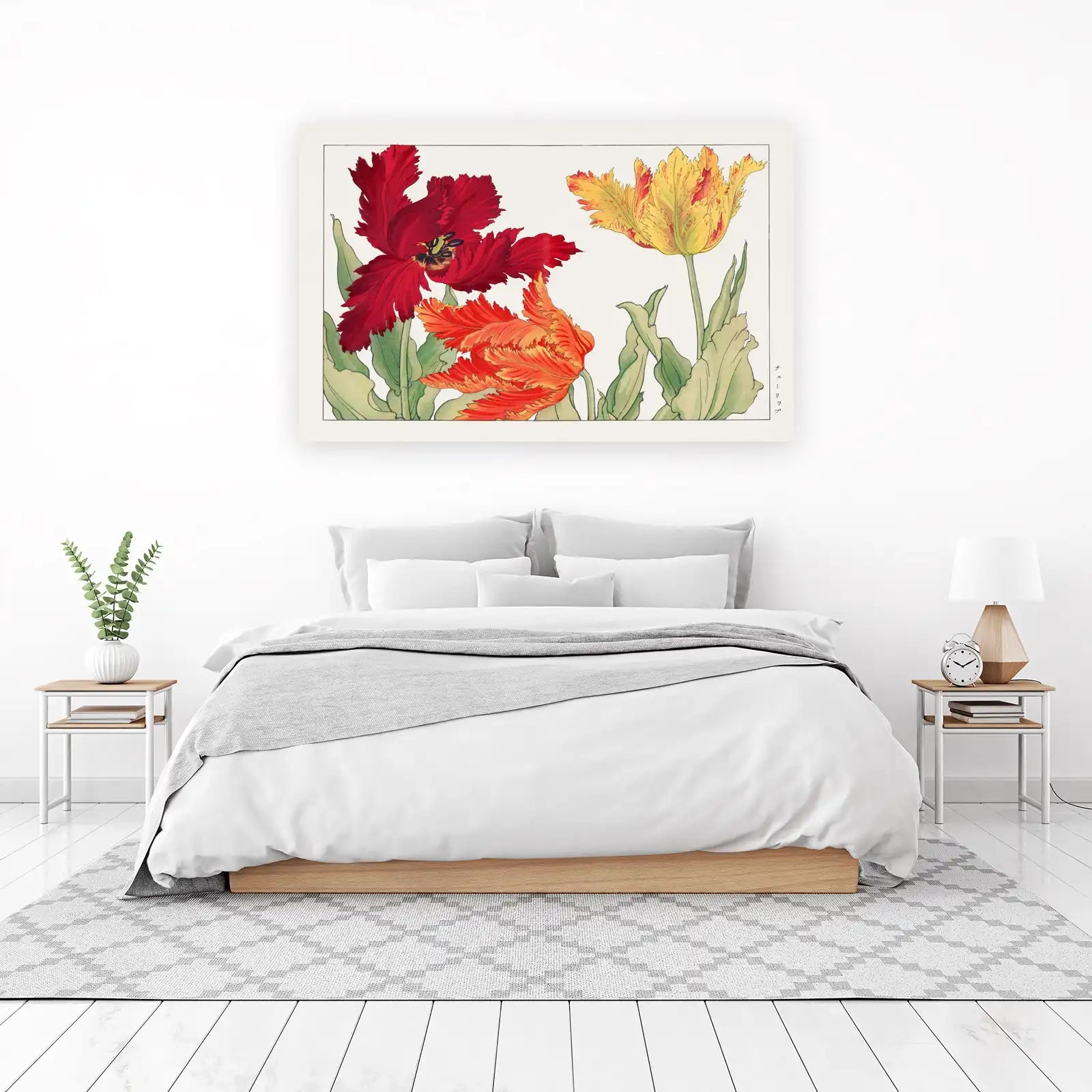 Vibrant Parrot Tulip Floral Wall Art