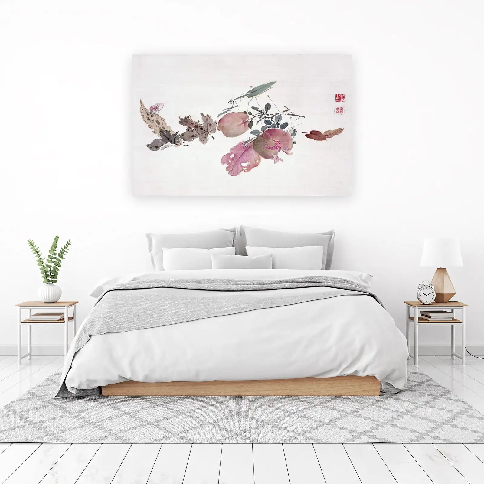 Elegant Praying Mantis & Butterfly Wall Art