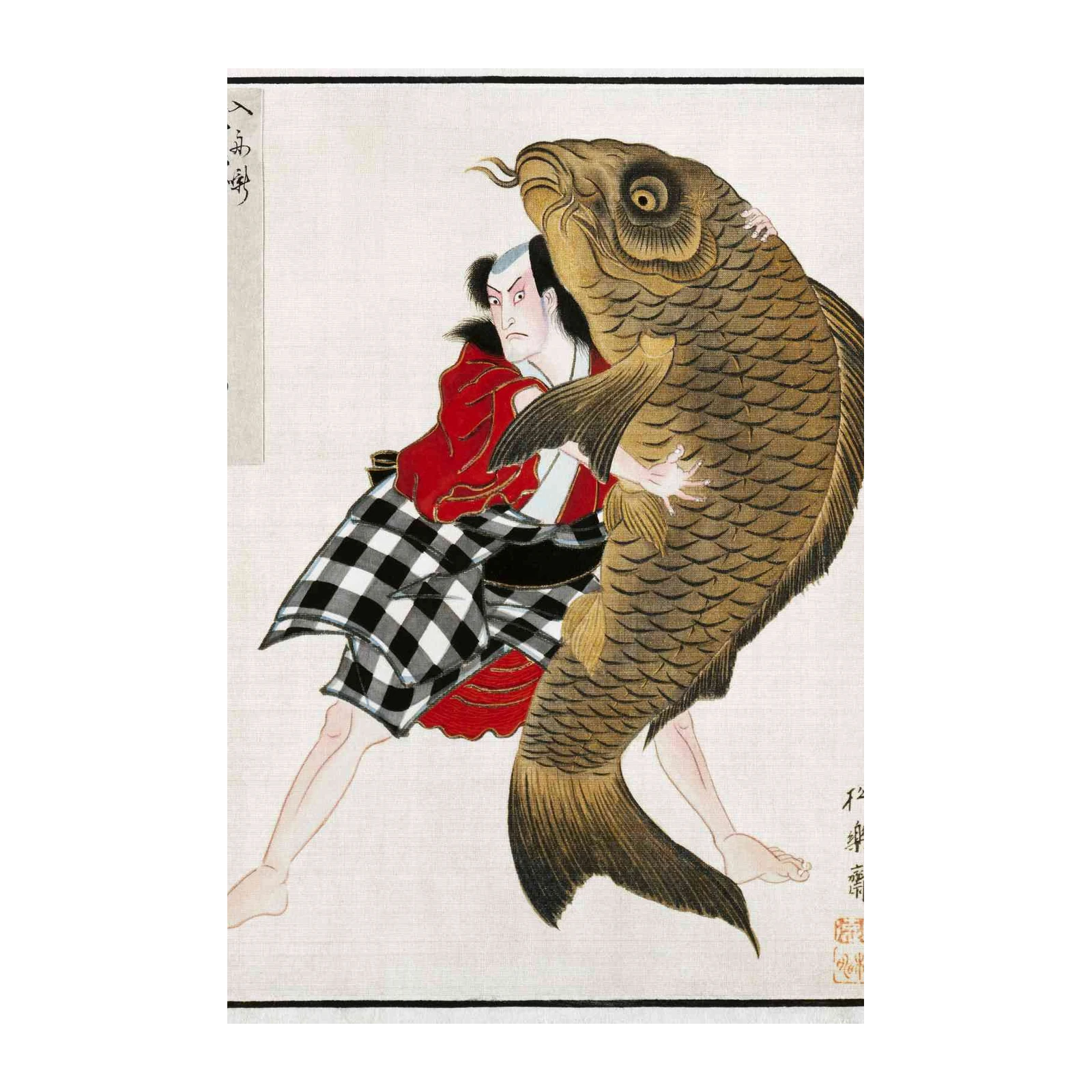 Sumo Wrestler & Giant Carp Wall Art - Japanese Art