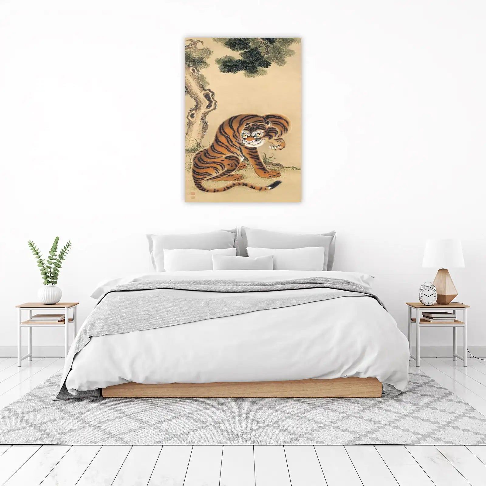 Majestic Tiger Under Pine Tree Wall Art