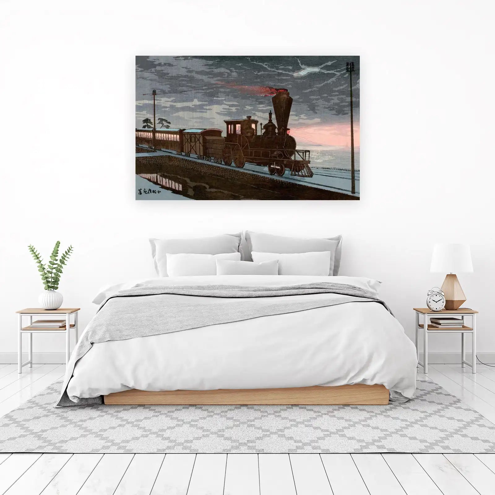 Vintage Train Landscape Wall Art