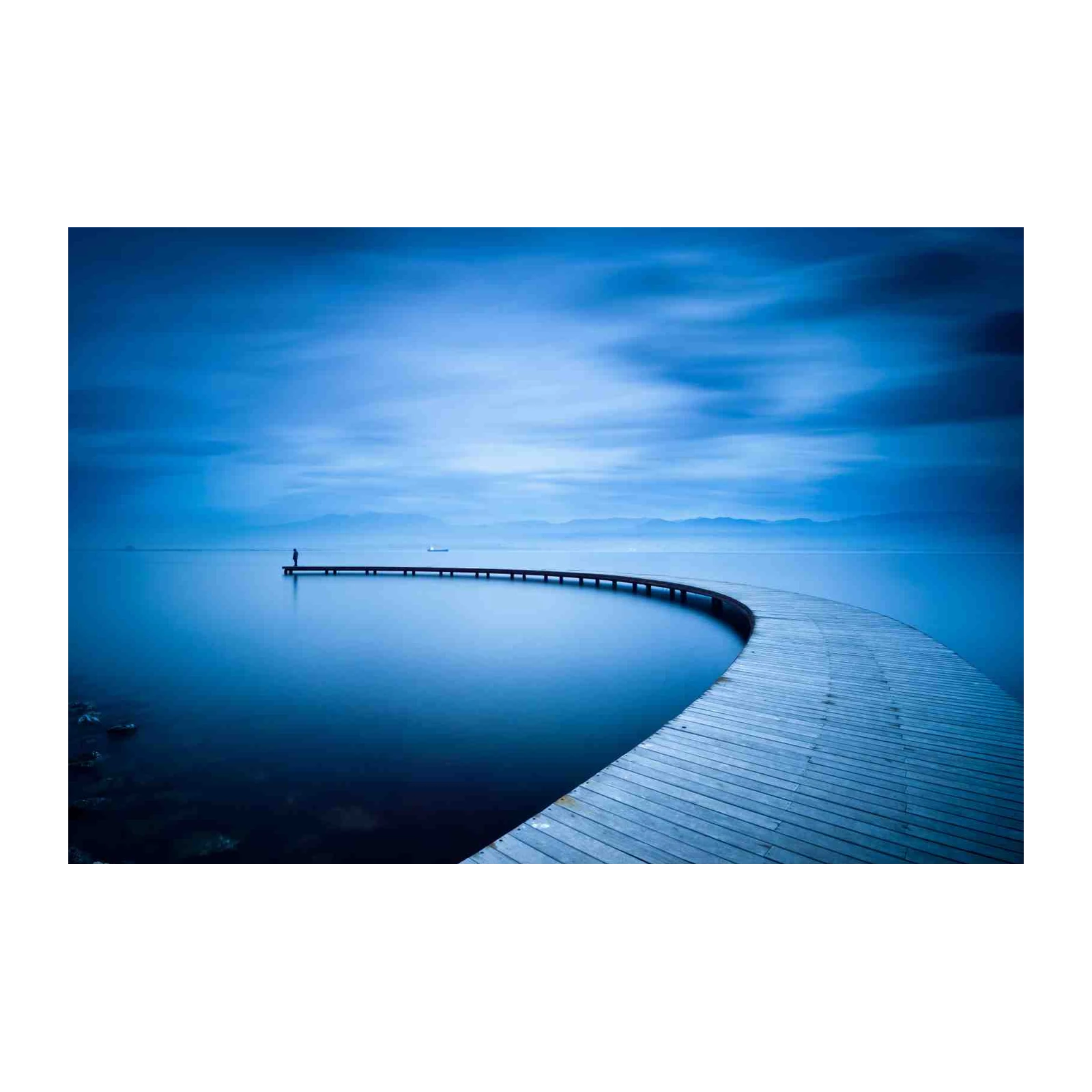 Serene Blue Boardwalk Journey Wall Art