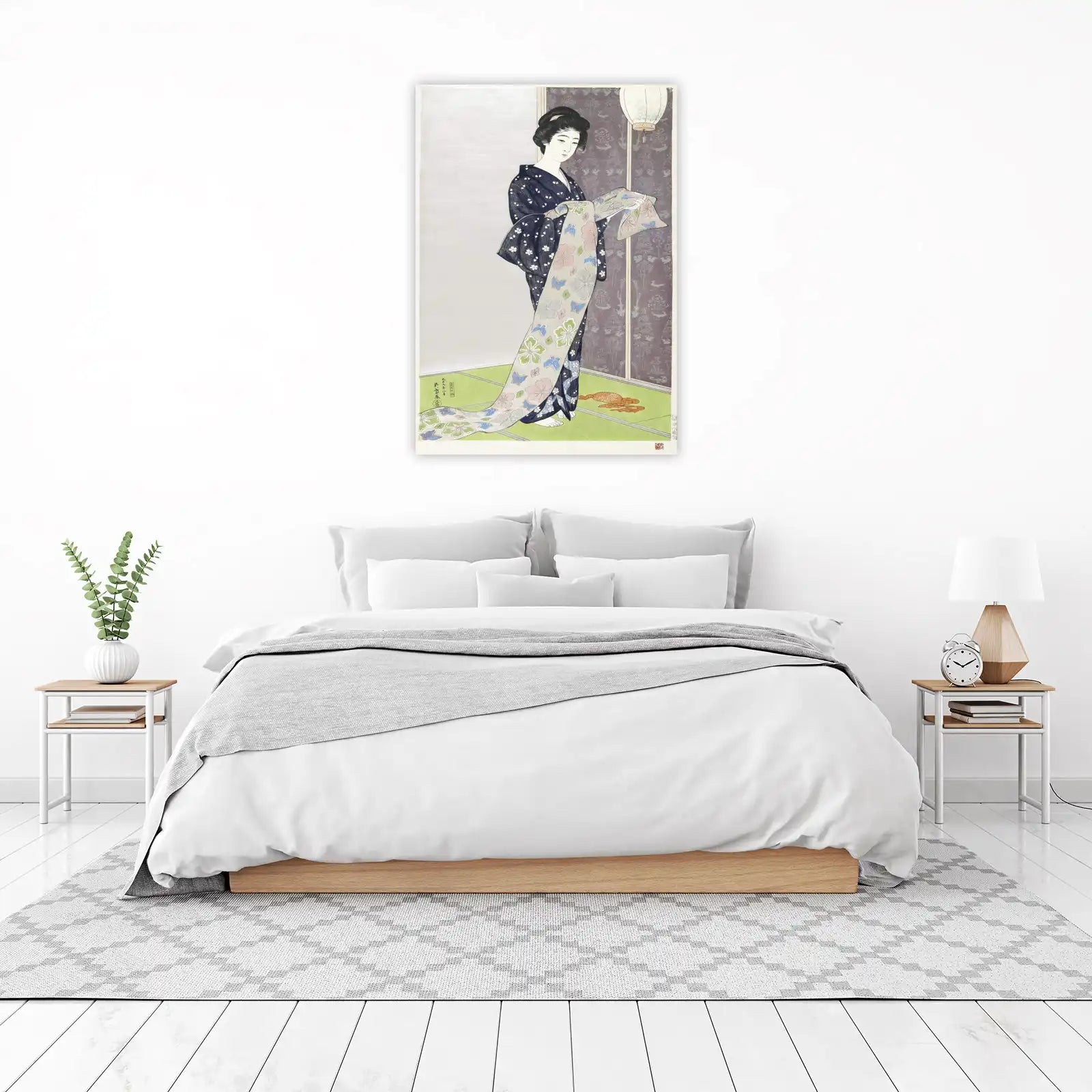 Serene Geisha Kimono Butterfly Floral Wall Art