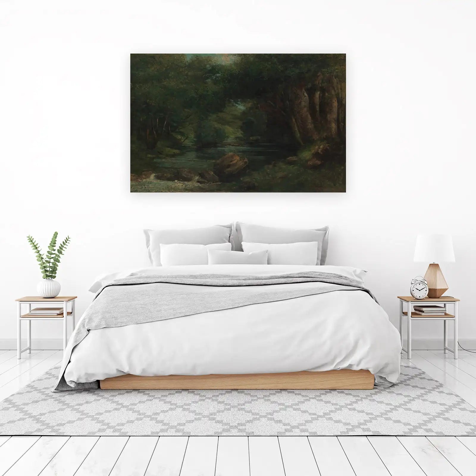Serene Forest River Landscape Wall Art