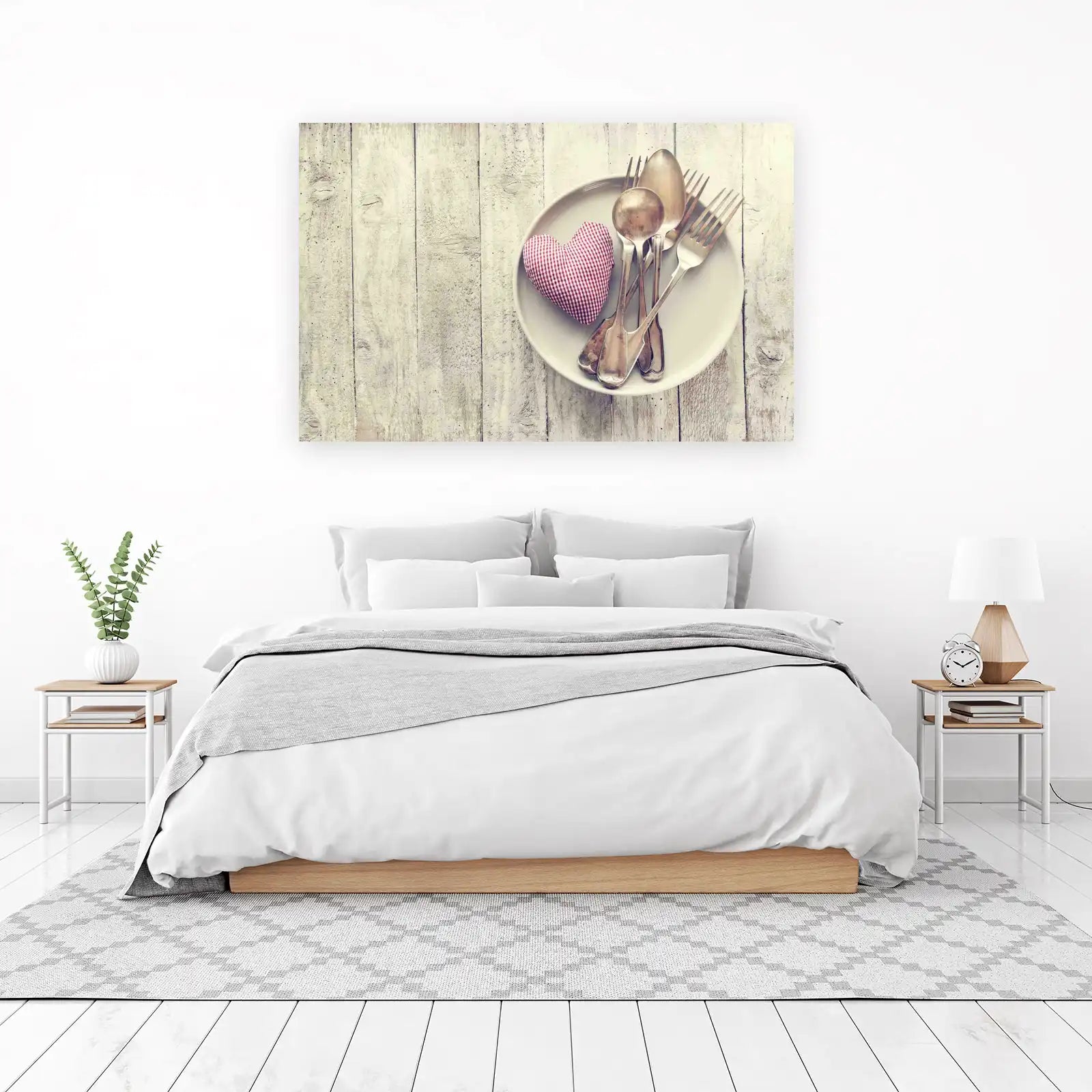Rustic Heart & Silverware Kitchen Wall Art Wall Art