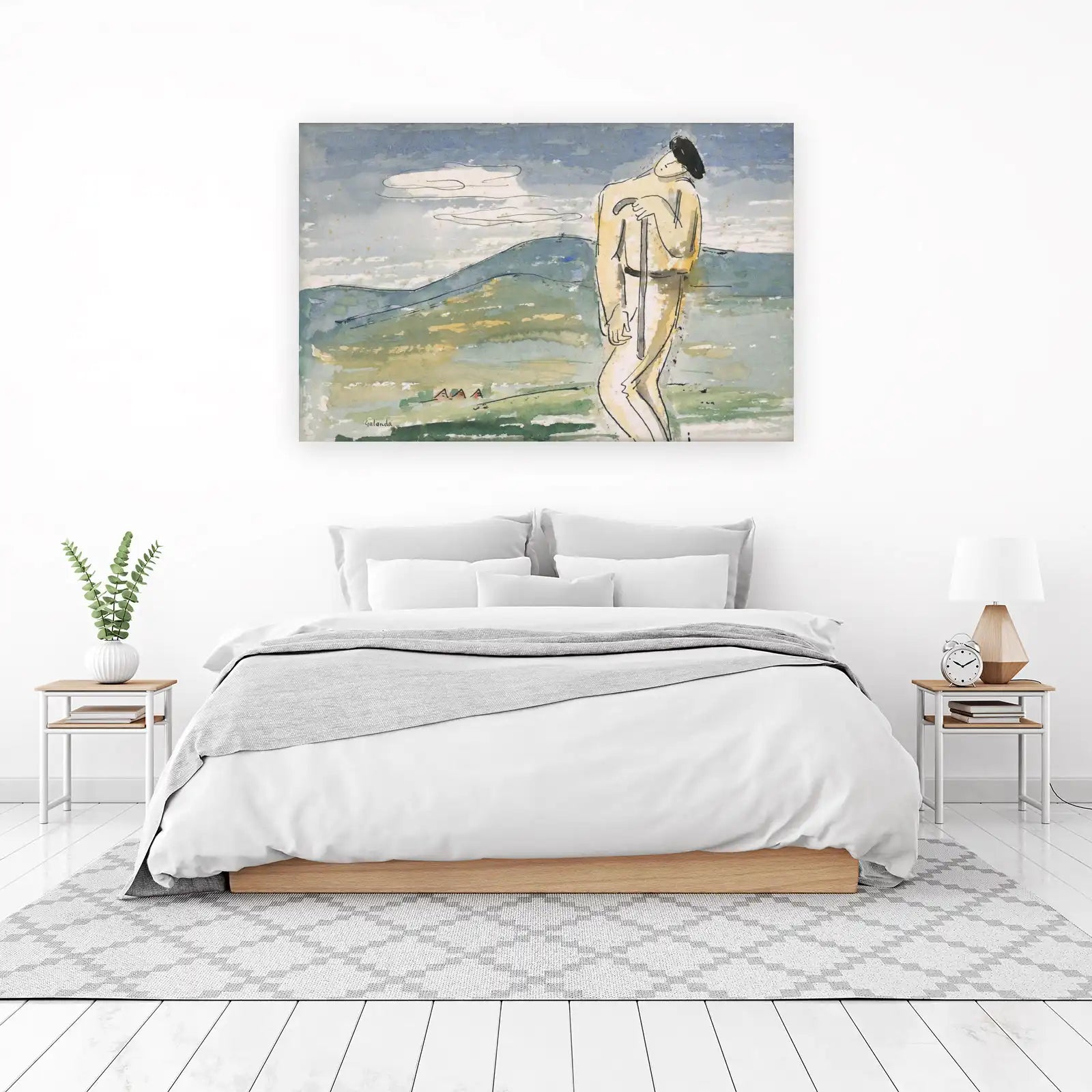 Thoughtful Shepherd Landscape Wall Art