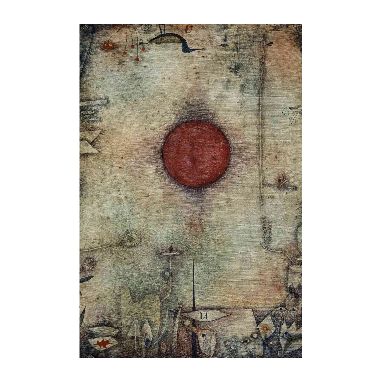 Mystical Red Sun Surrealism Wall Art