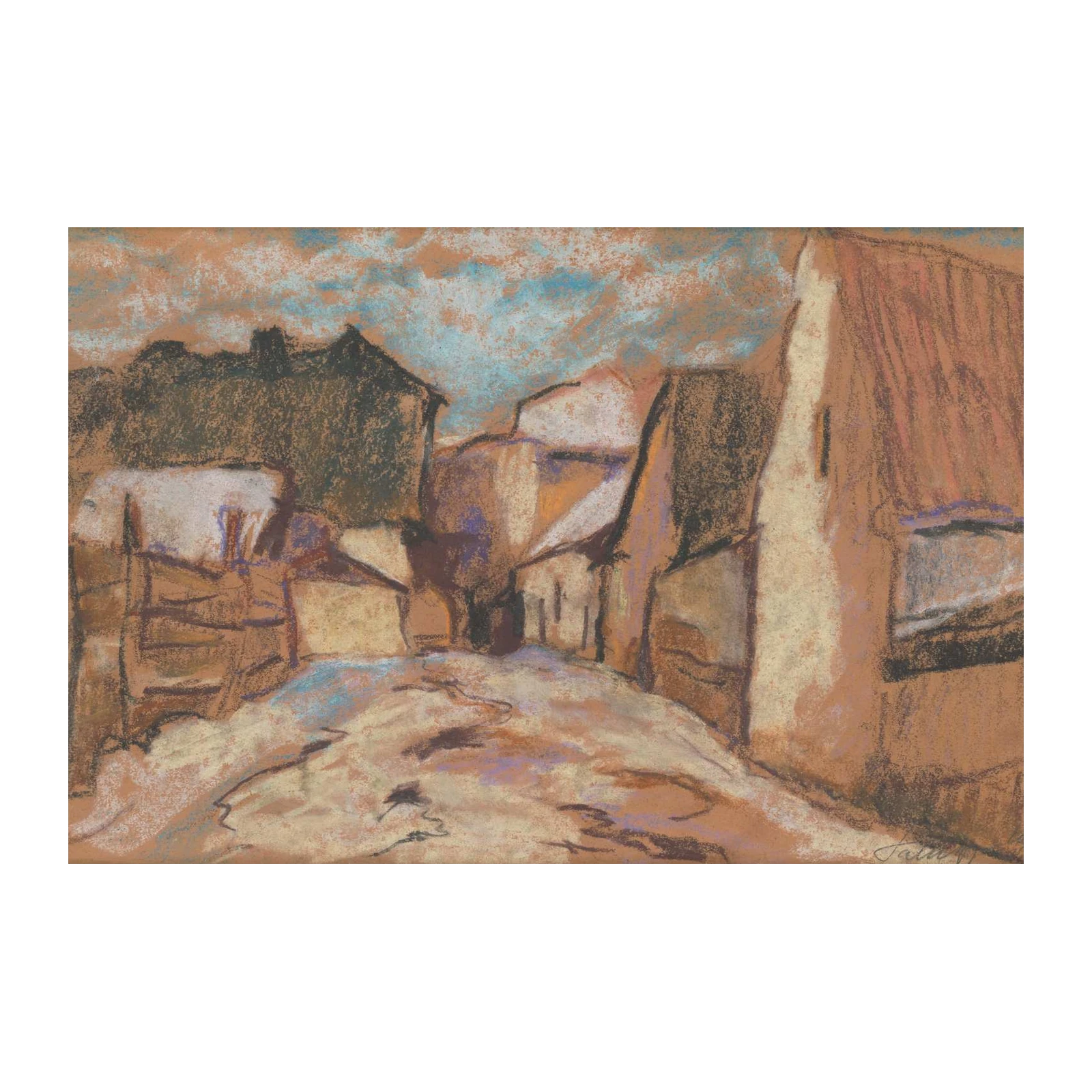 Rustic Village Path Pastel Wall Art Wall Art