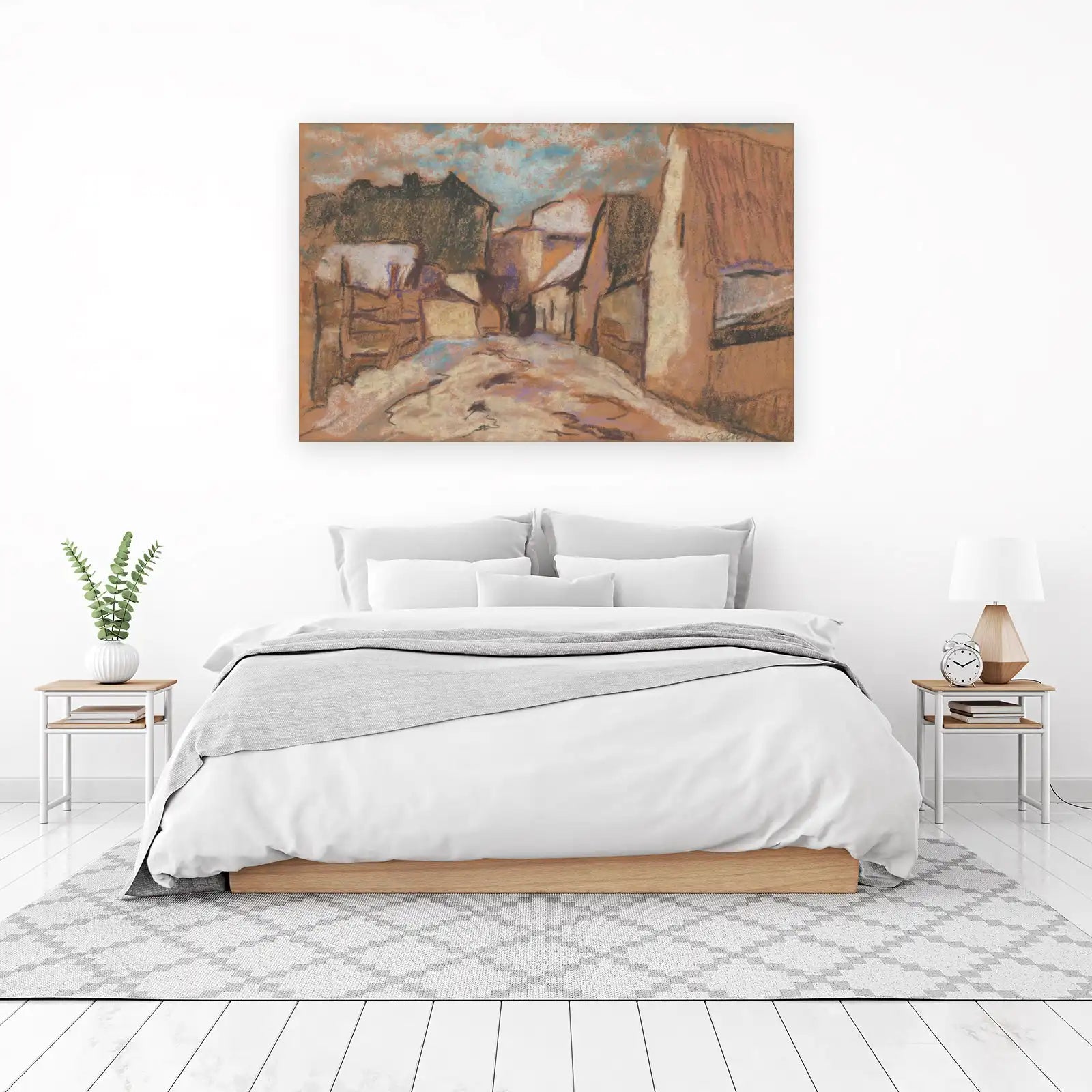 Rustic Village Path Pastel Wall Art Wall Art