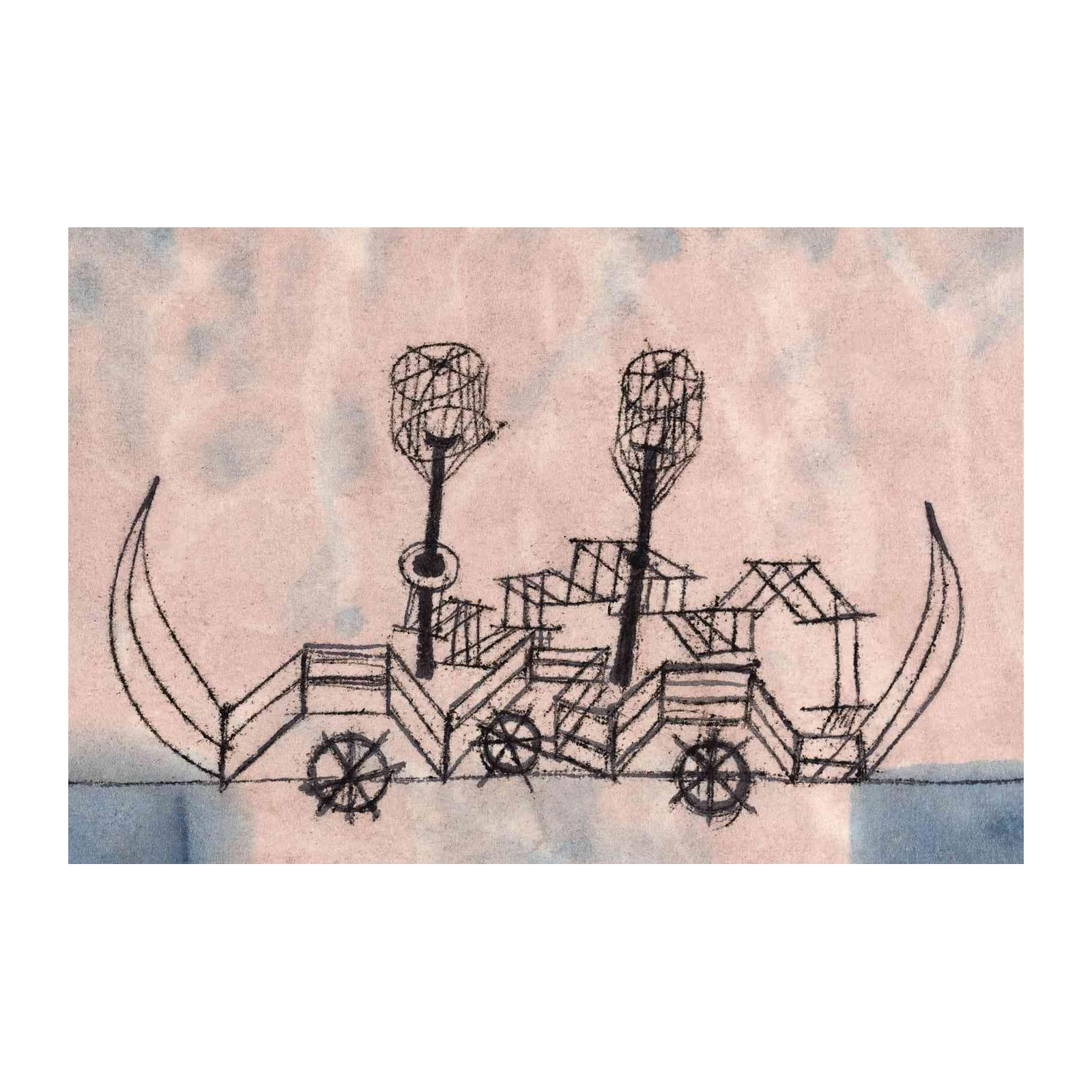 Whimsical Ship Sketch Wall Art