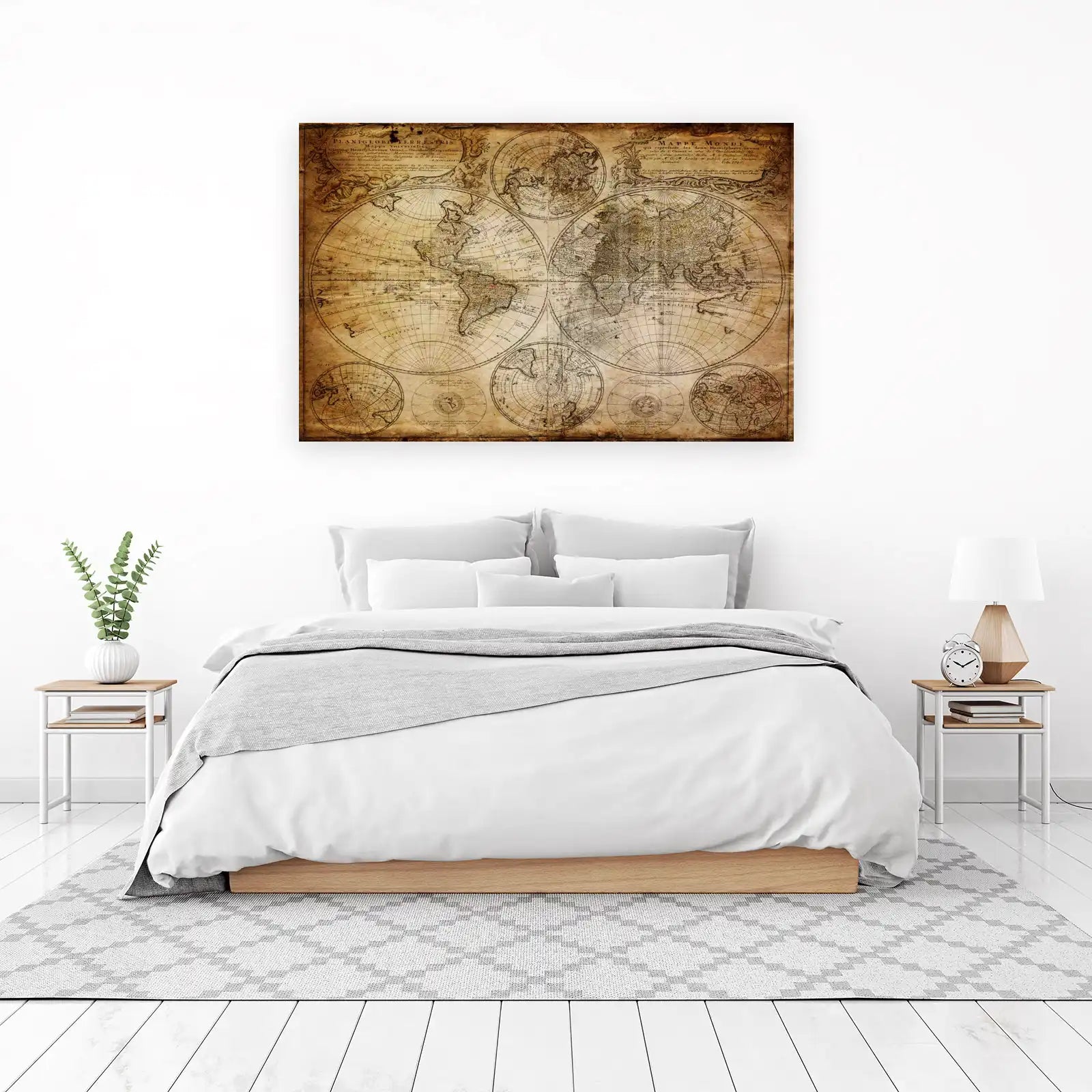 Vintage World Map Vintage Wall Art