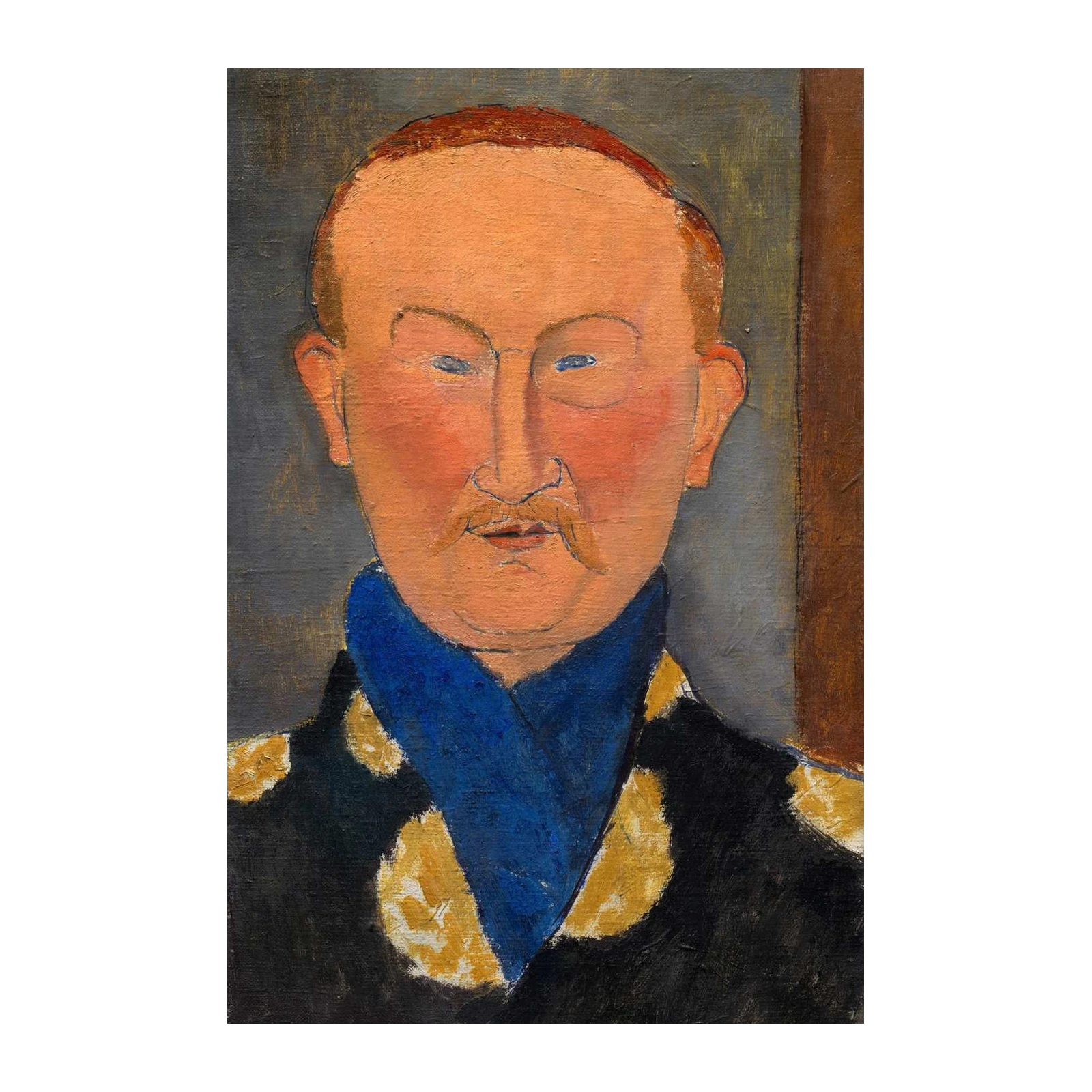 Modigliani Portrait Blue Scarf Wall Art