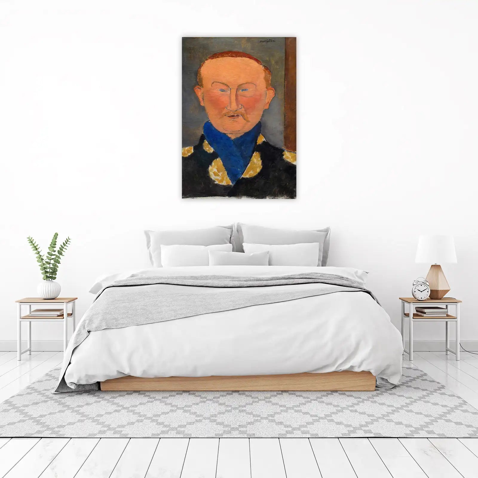 Modigliani Portrait Blue Scarf Wall Art
