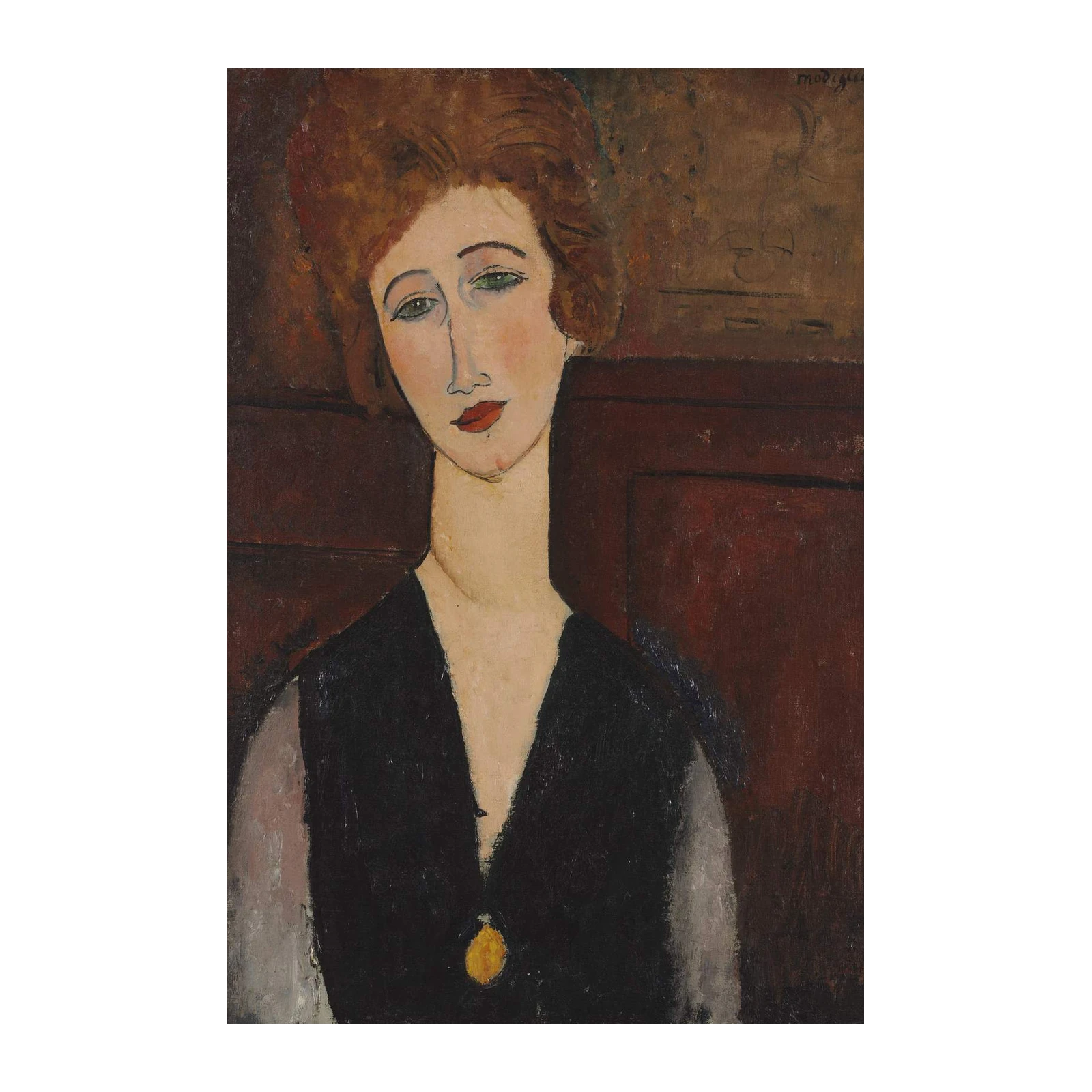 Elegant Portrait Woman with Red Hair Wall Art