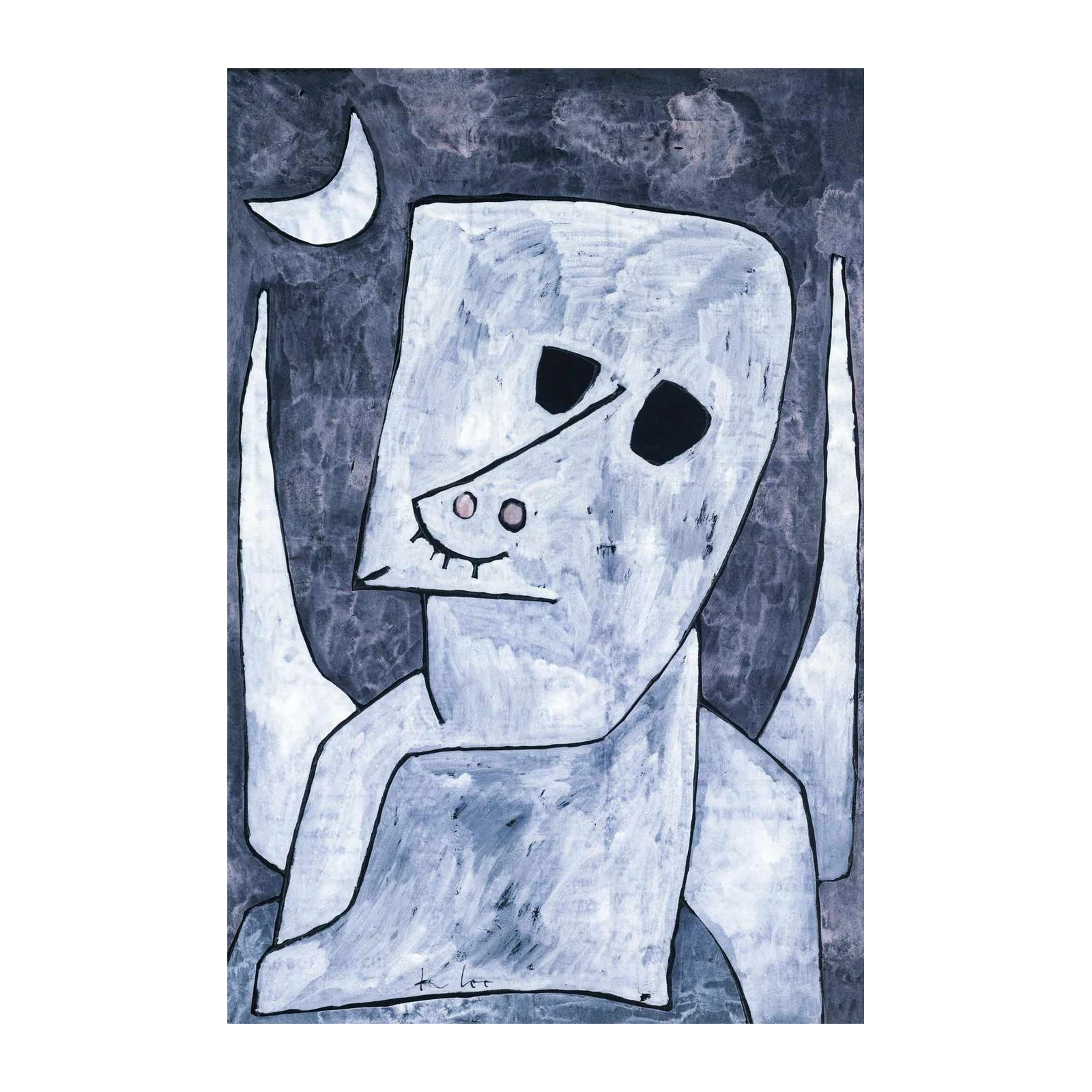 Surreal Moon Figure Abstract Wall Art