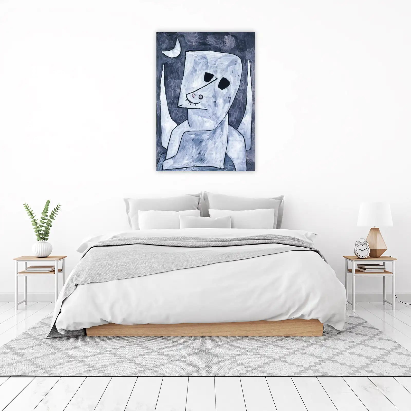 Surreal Moon Figure Abstract Wall Art