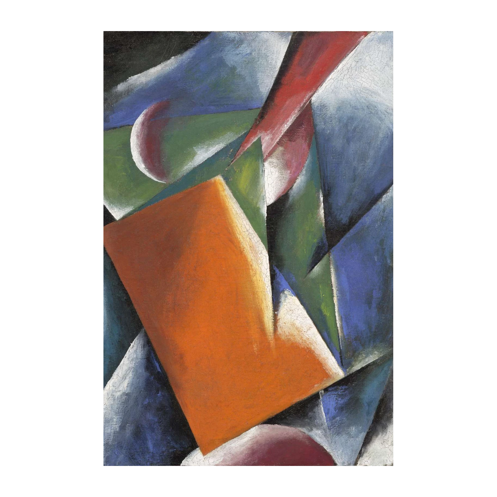 Abstract Geometric Orange & Blue Wall Art