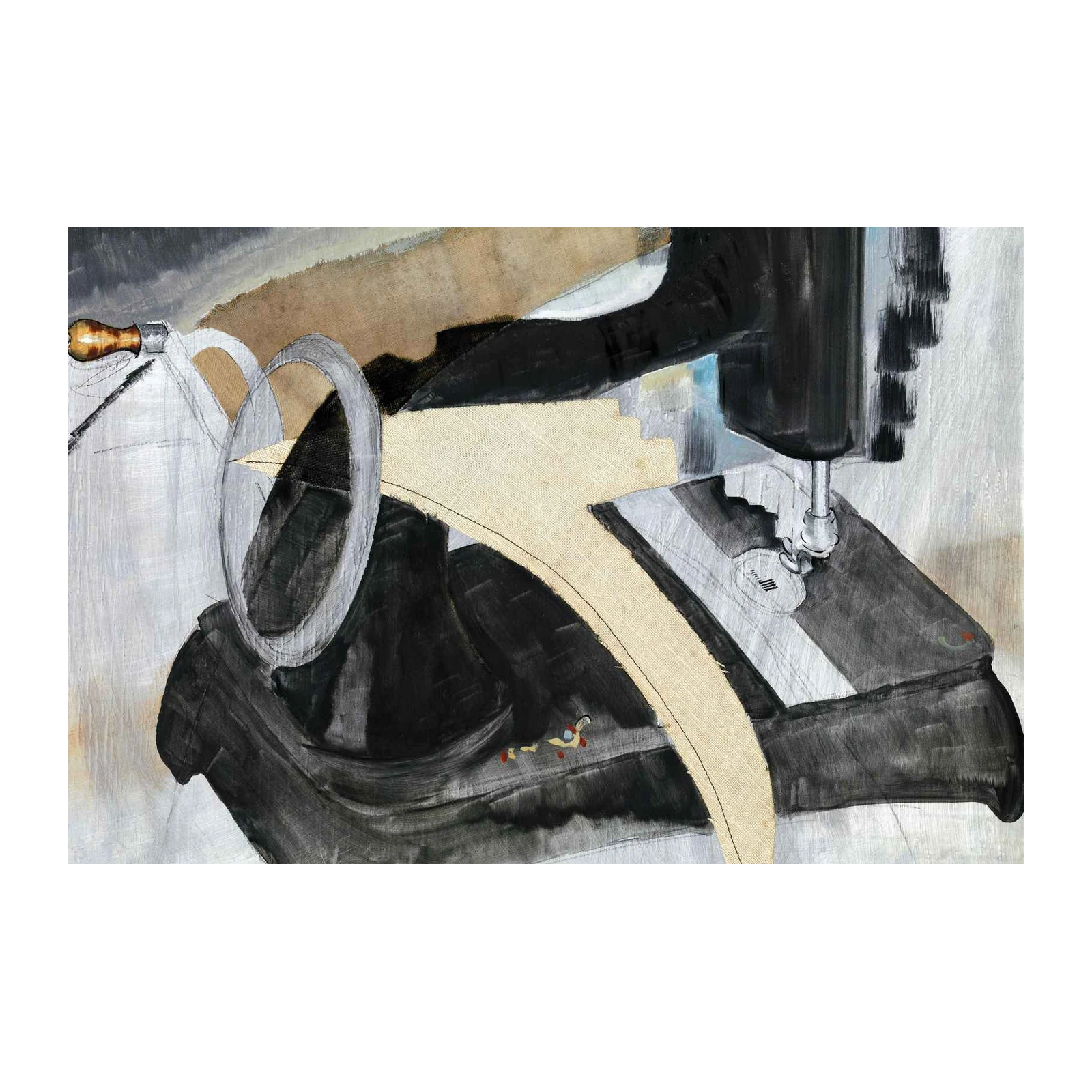 Abstract Sewing Machine Wall Art