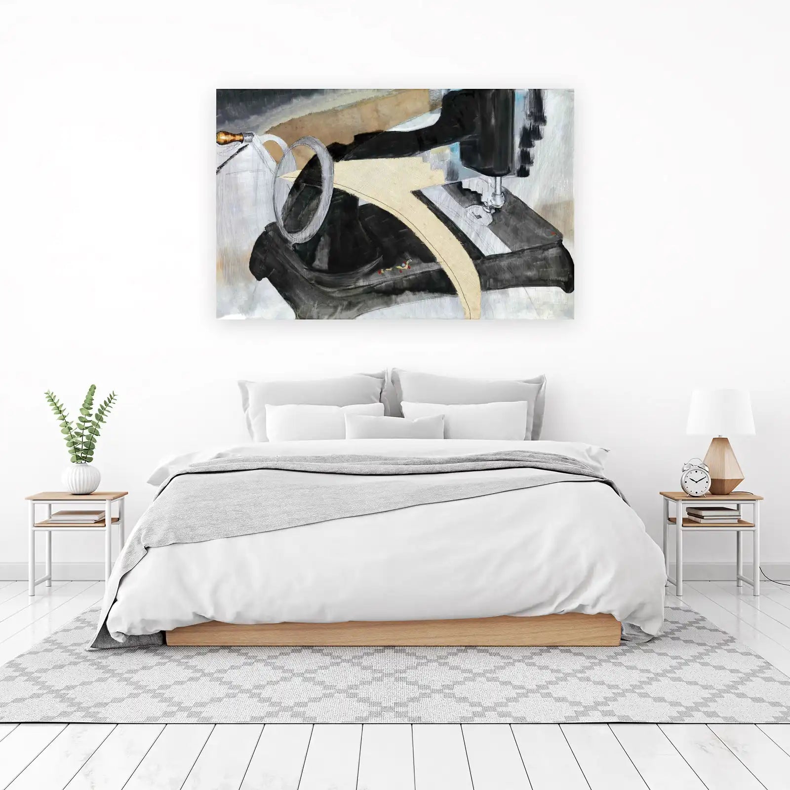 Abstract Sewing Machine Wall Art