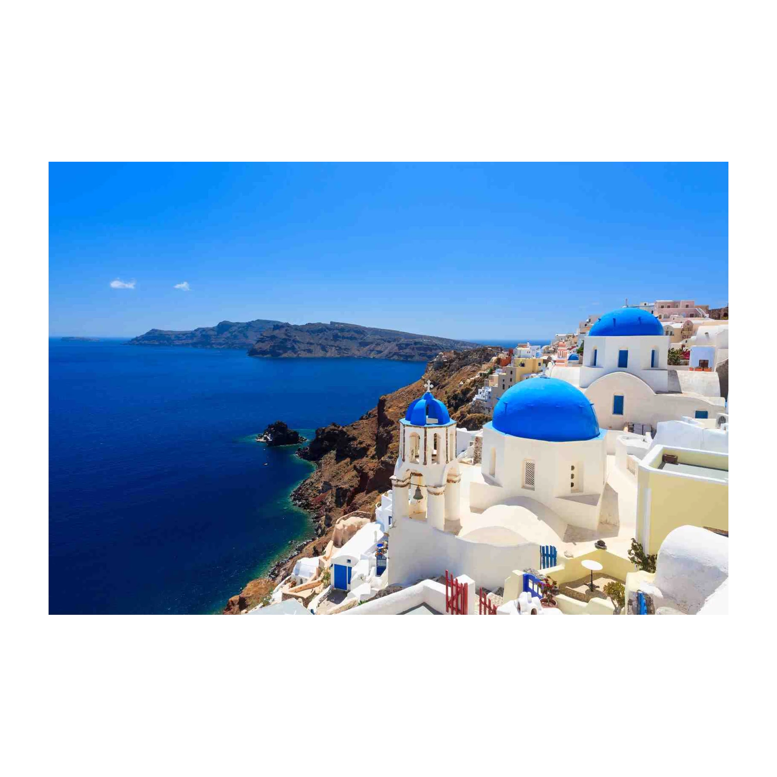 Santorini Blue Domes Wall Art