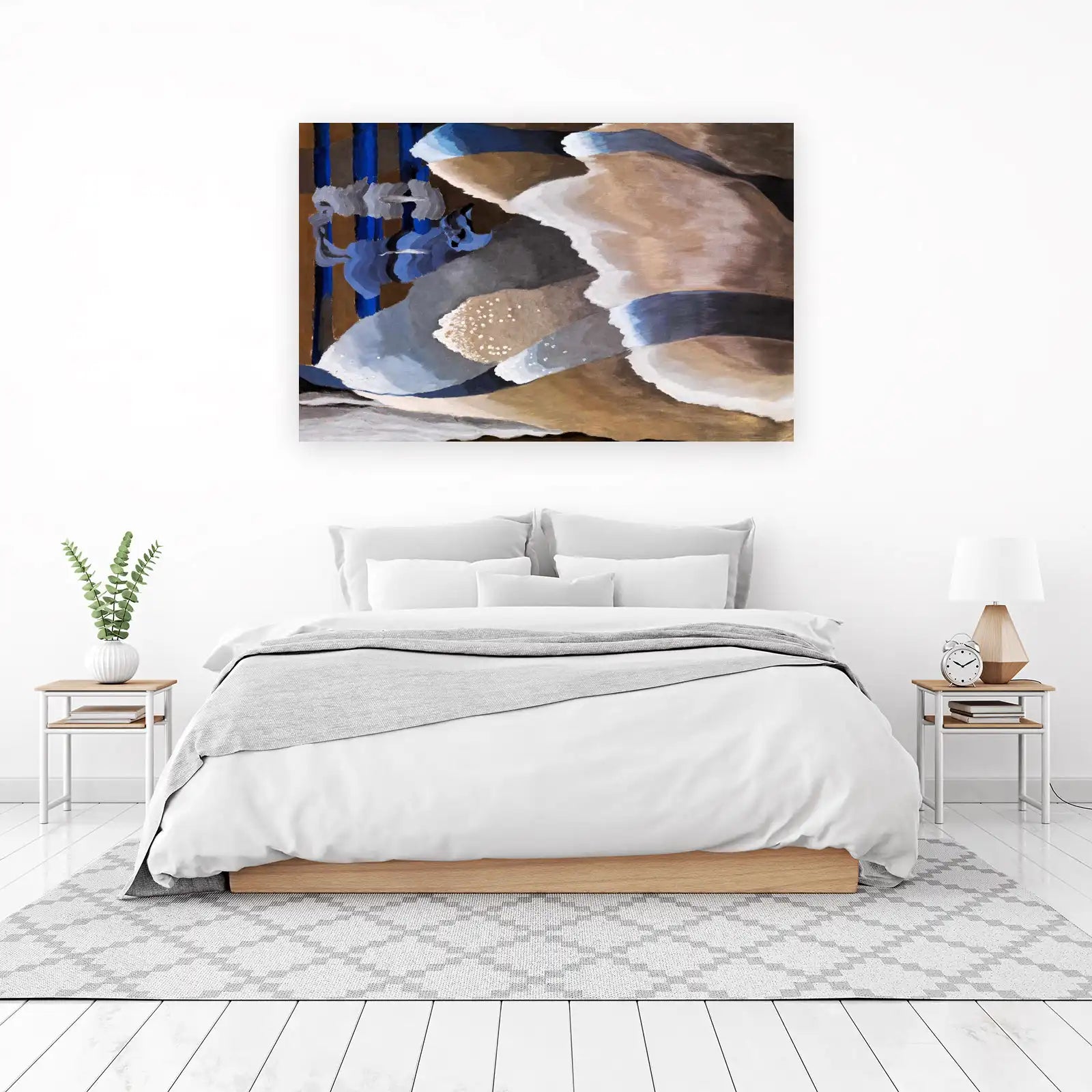 Abstract Flow Blue & Earth Tones Wall Art