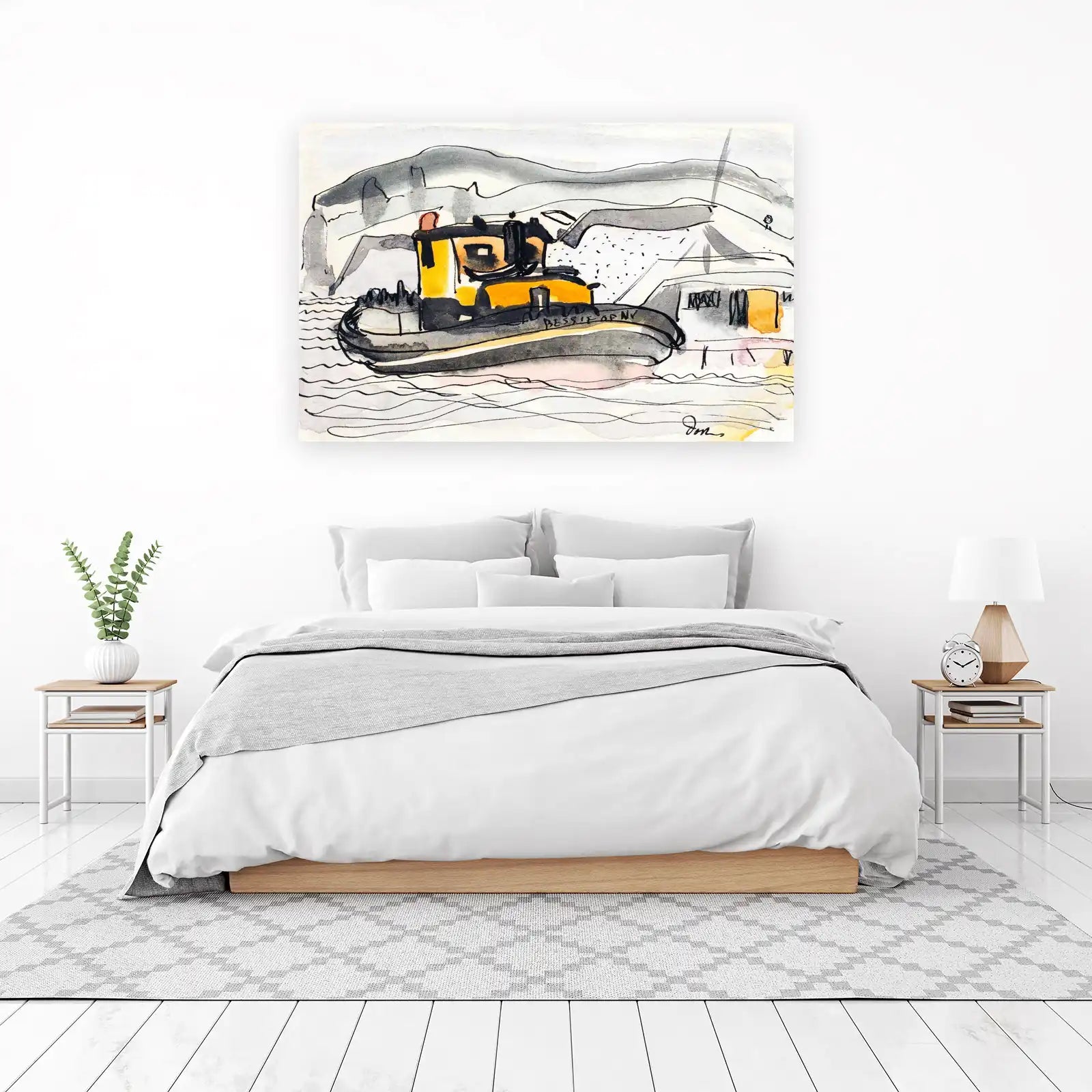 Bessie of NV Tugboat Watercolor Wall Art