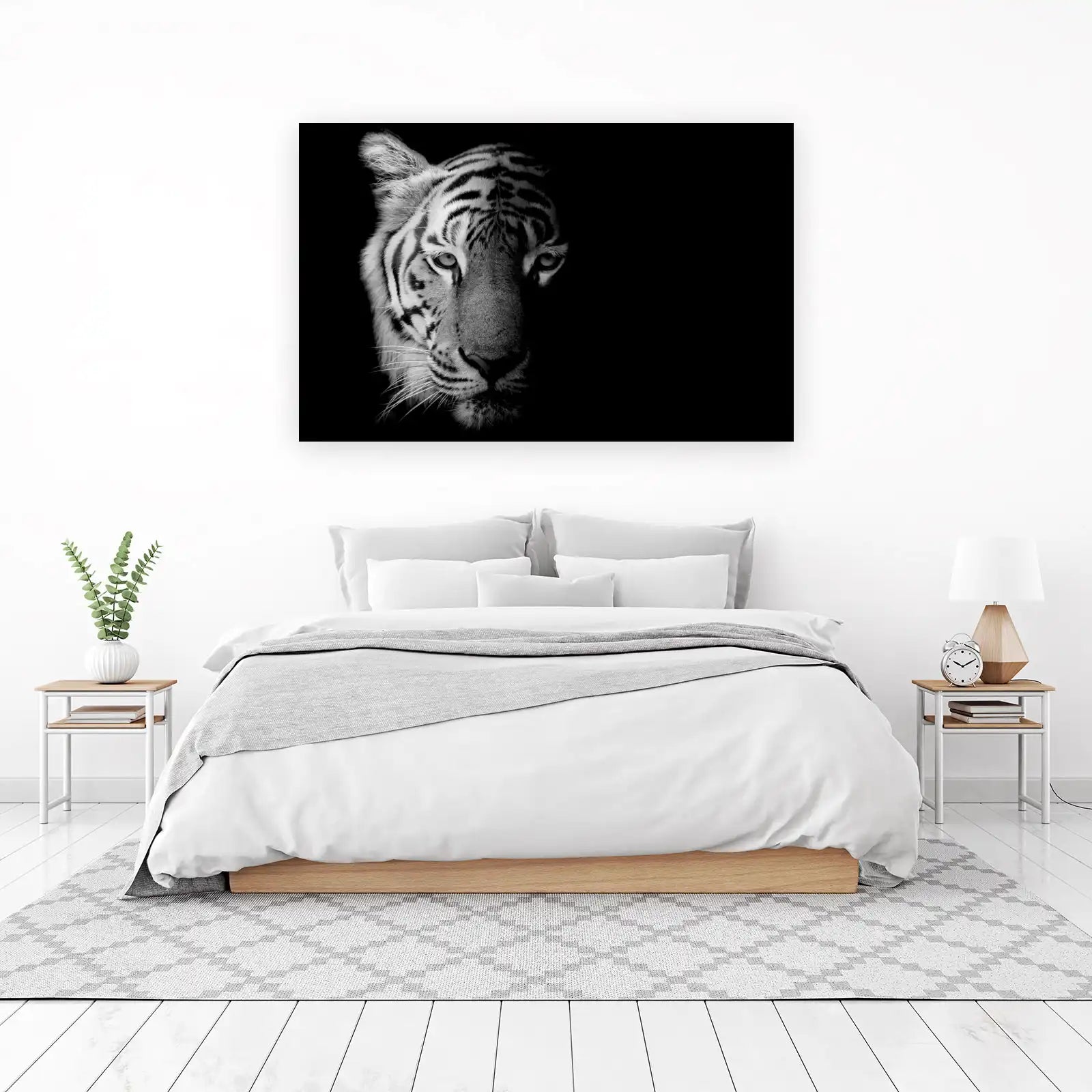 Monochrome Tiger Gaze Wall Art