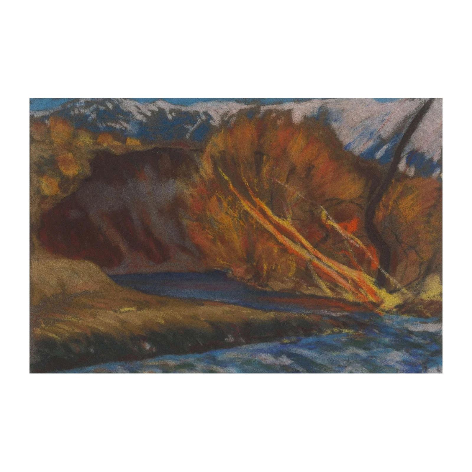 Vibrant Autumn Landscape River Wall Art