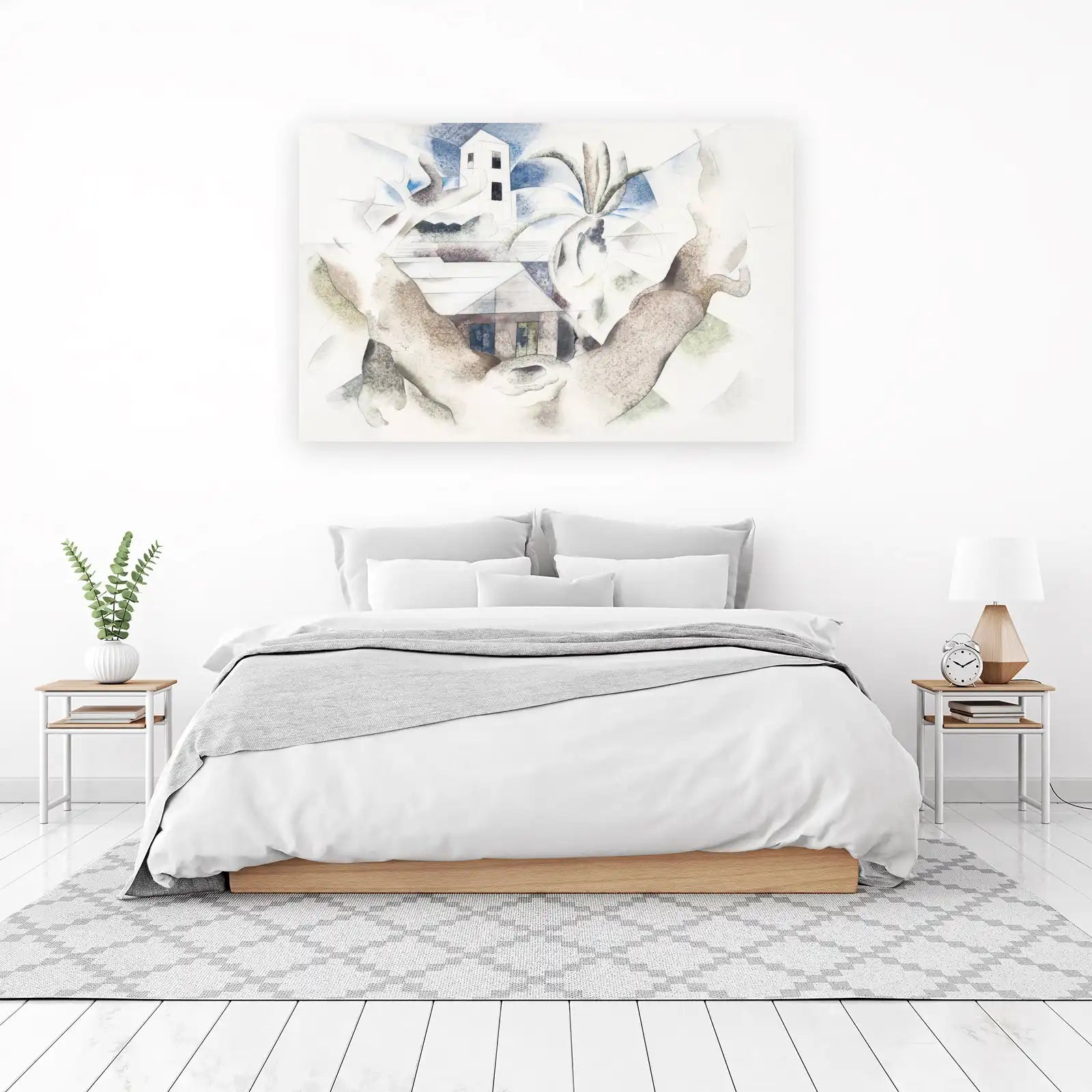 Abstract Landscape with Church Wall Art