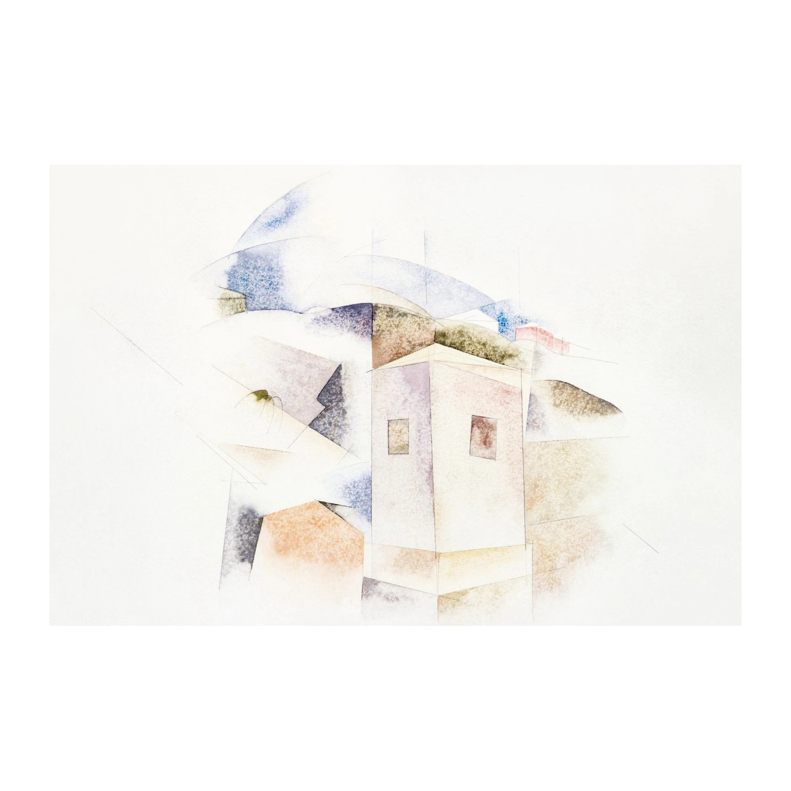 Abstract Architectural Watercolor Wall Art